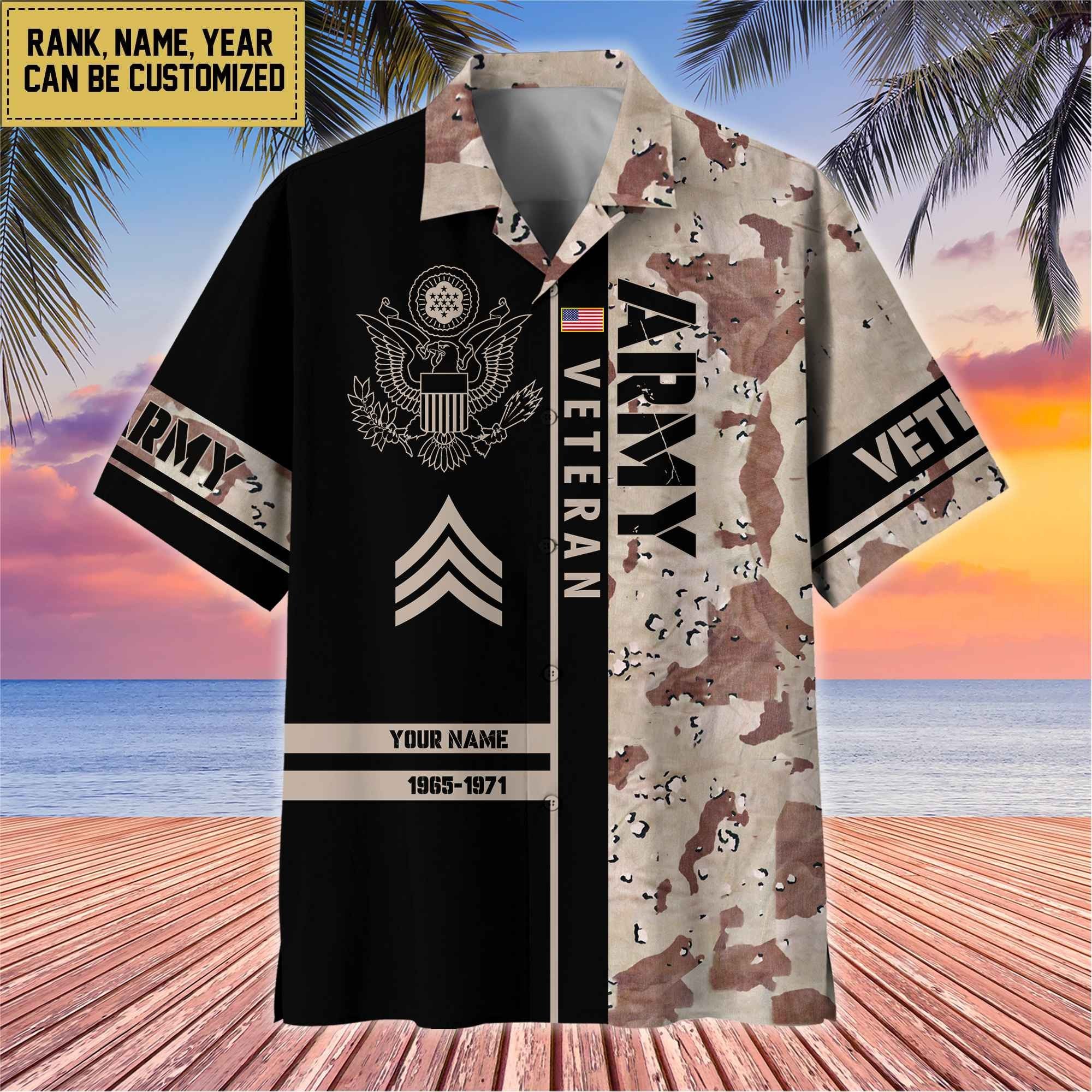Premium Personalized US Veterans Hawaii Shirt, Gifts For Dad, For Husband Veteran BPVC110701