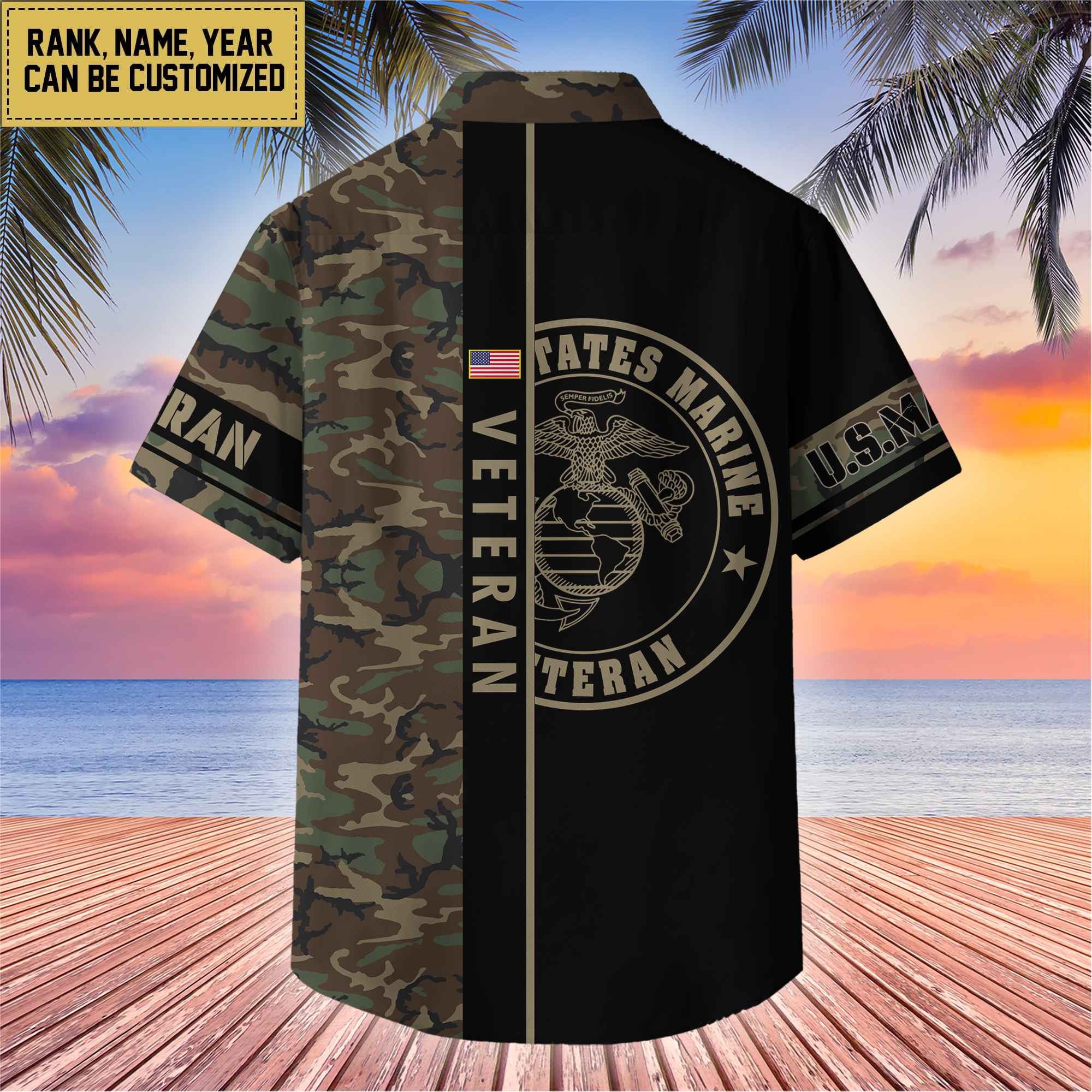Premium Personalized US Veterans Hawaii Shirt, Gifts For Dad, For Husband Veteran BPVC110701