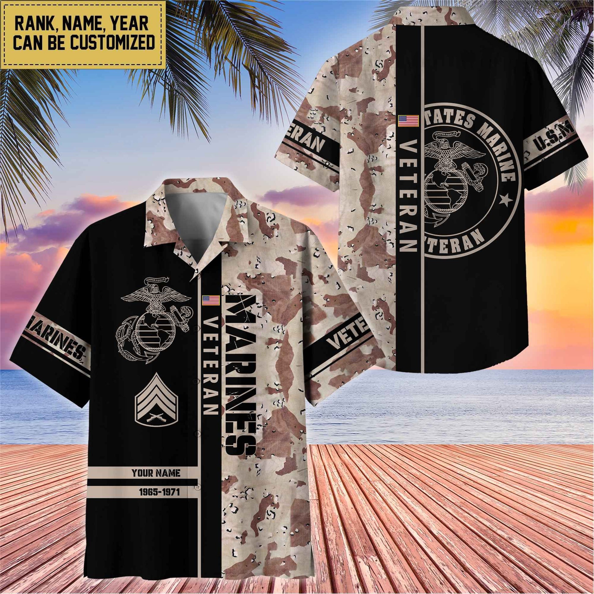 Premium Personalized US Veterans Hawaii Shirt, Gifts For Dad, For Husband Veteran BPVC110701