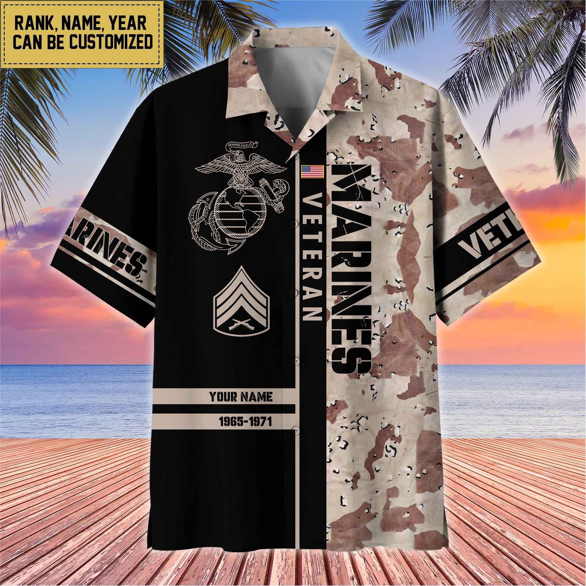 Premium Personalized US Veterans Hawaii Shirt, Gifts For Dad, For Husband Veteran BPVC110701