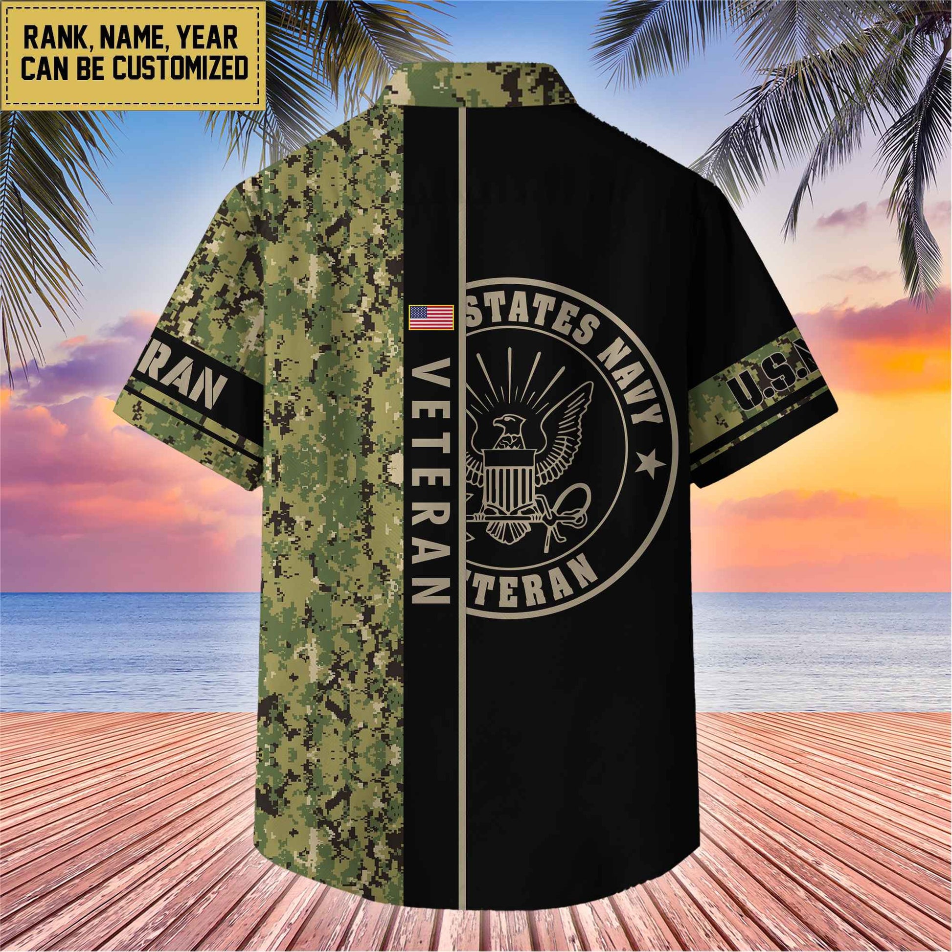 Premium Personalized US Veterans Hawaii Shirt, Gifts For Dad, For Husband Veteran BPVC110701
