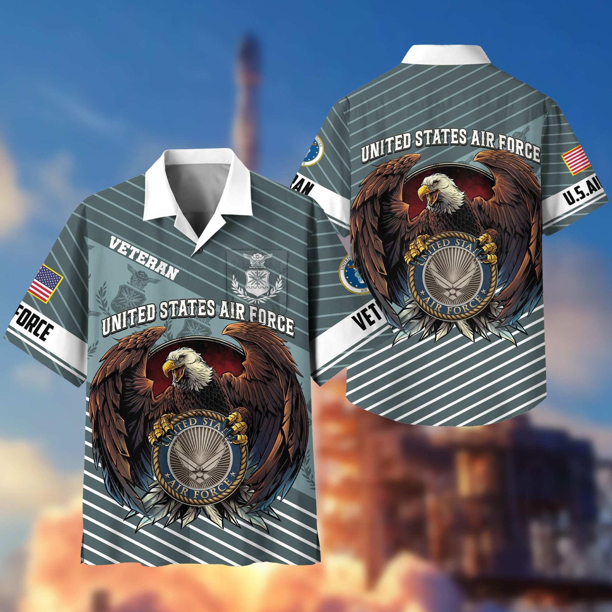 Premium US Veterans Hawaiian Shirt With Pocket, Gifts For Independence Day, Father's Day, Veterans Day, Gifts For Dad, Gifts For Husband Veteran BPVC250702