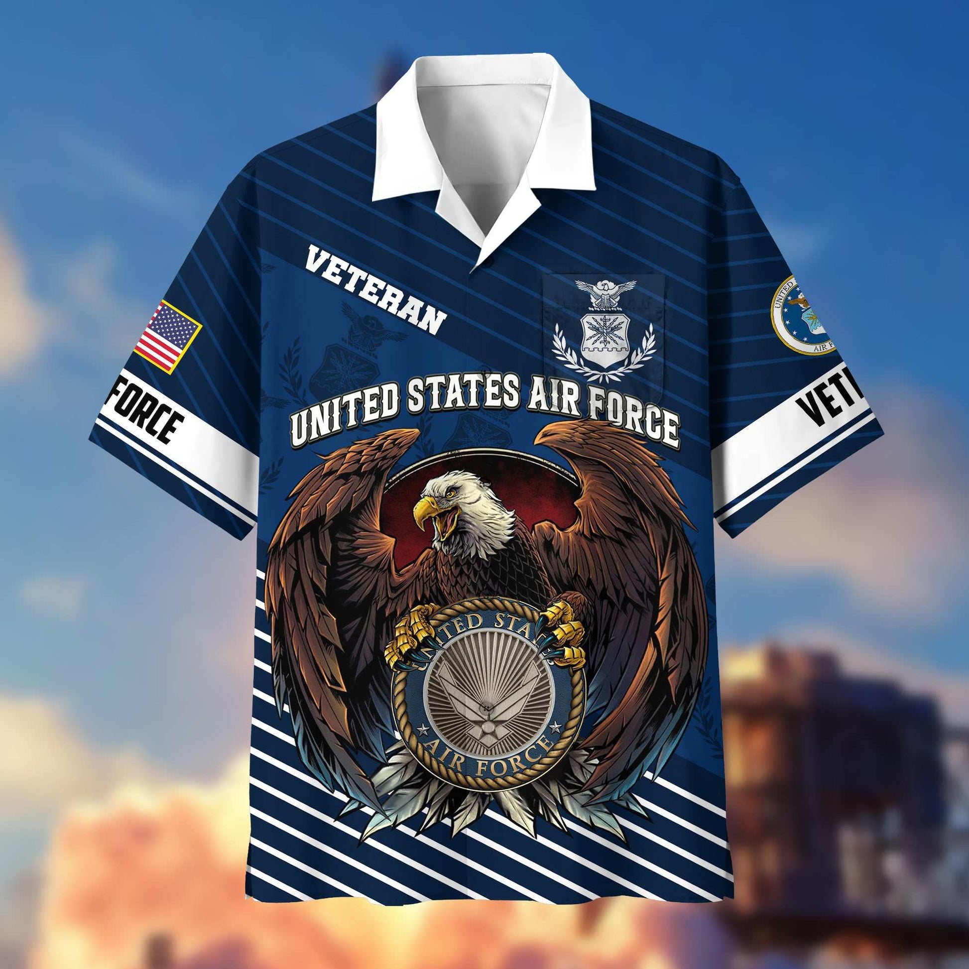 Premium US Veterans Hawaiian Shirt With Pocket, Gifts For Independence Day, Father's Day, Veterans Day, Gifts For Dad, Gifts For Husband Veteran BPVC250702