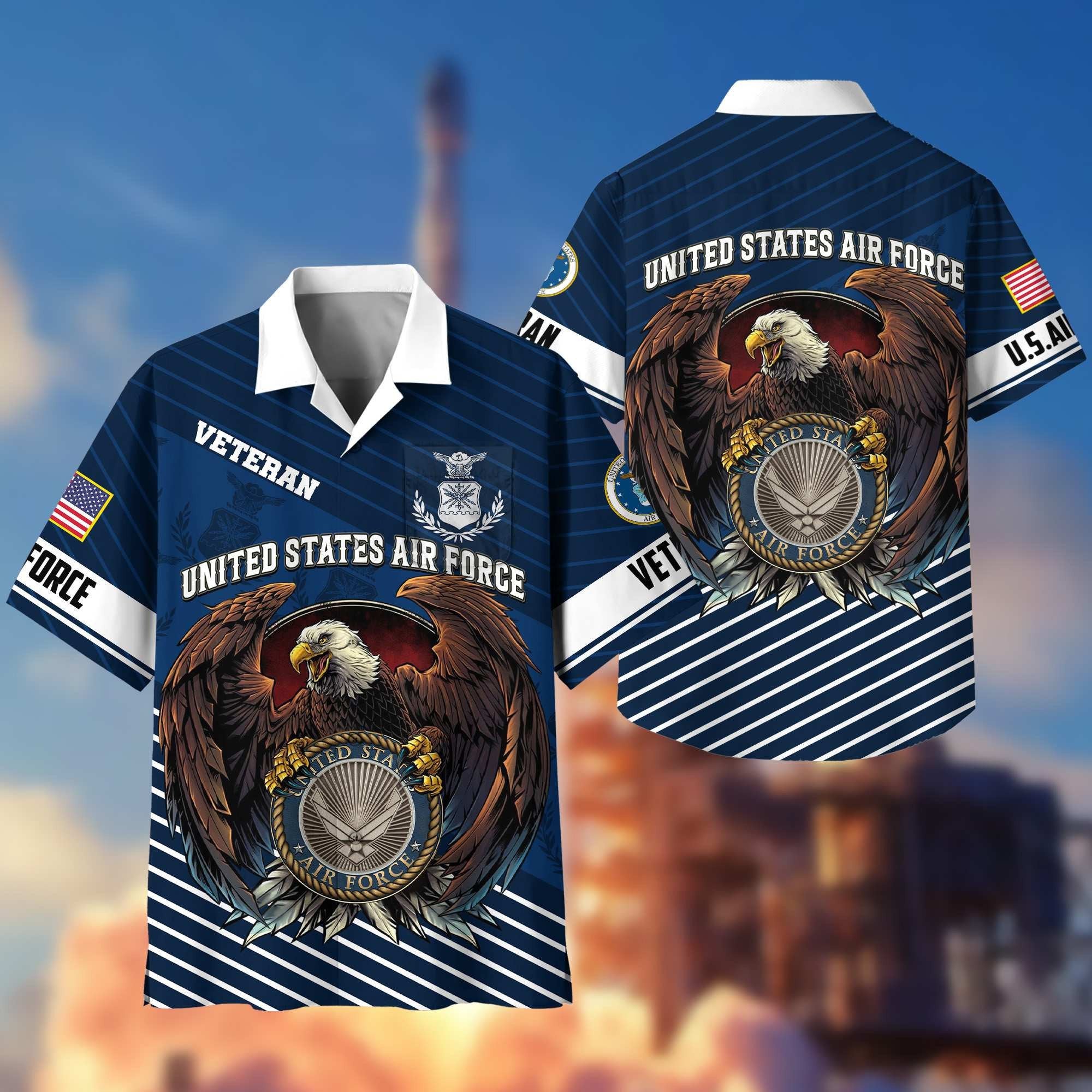 Premium US Veterans Hawaiian Shirt With Pocket, Gifts For Independence Day, Father's Day, Veterans Day, Gifts For Dad, Gifts For Husband Veteran BPVC250702