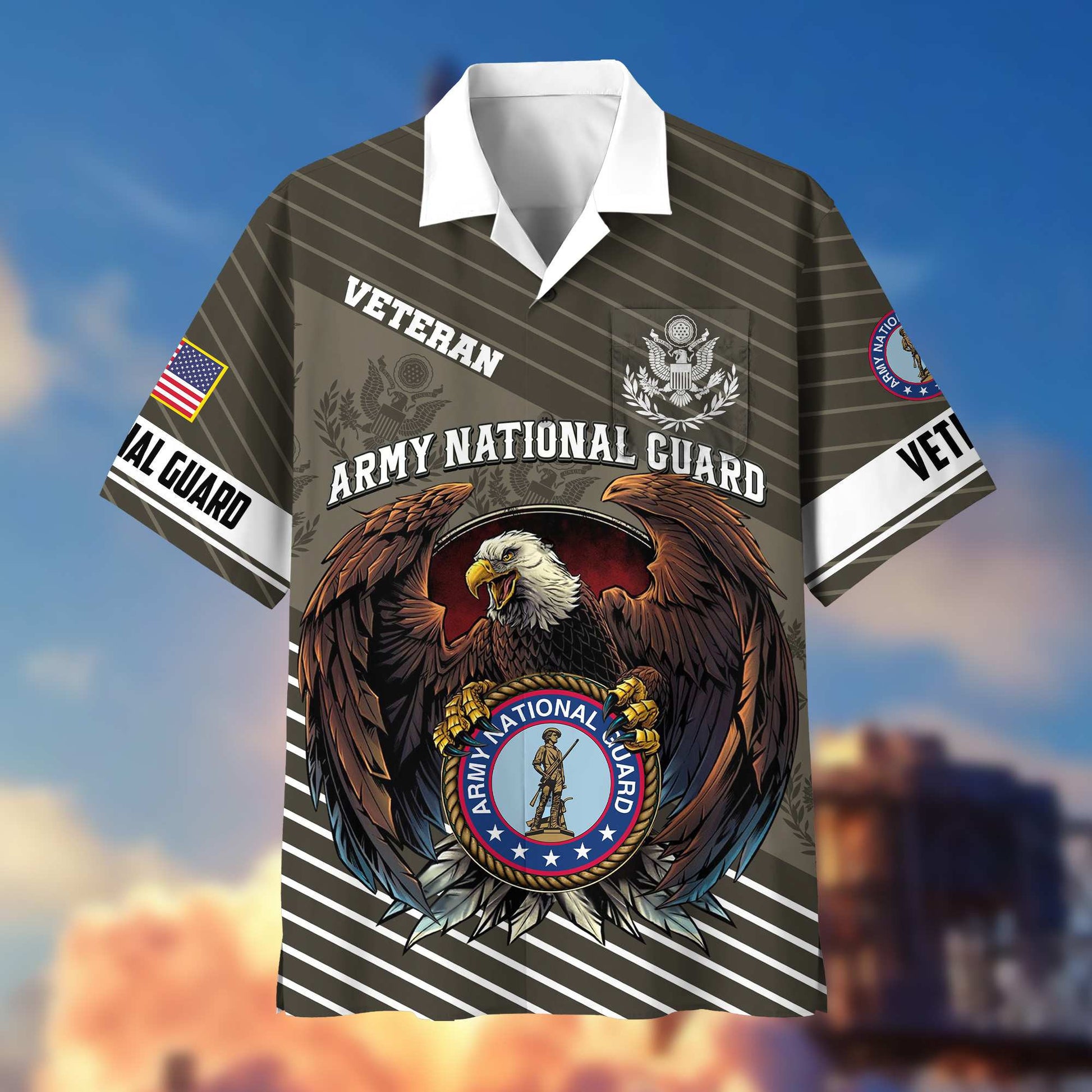 Premium US Veterans Hawaiian Shirt With Pocket, Gifts For Independence Day, Father's Day, Veterans Day, Gifts For Dad, Gifts For Husband Veteran BPVC250702