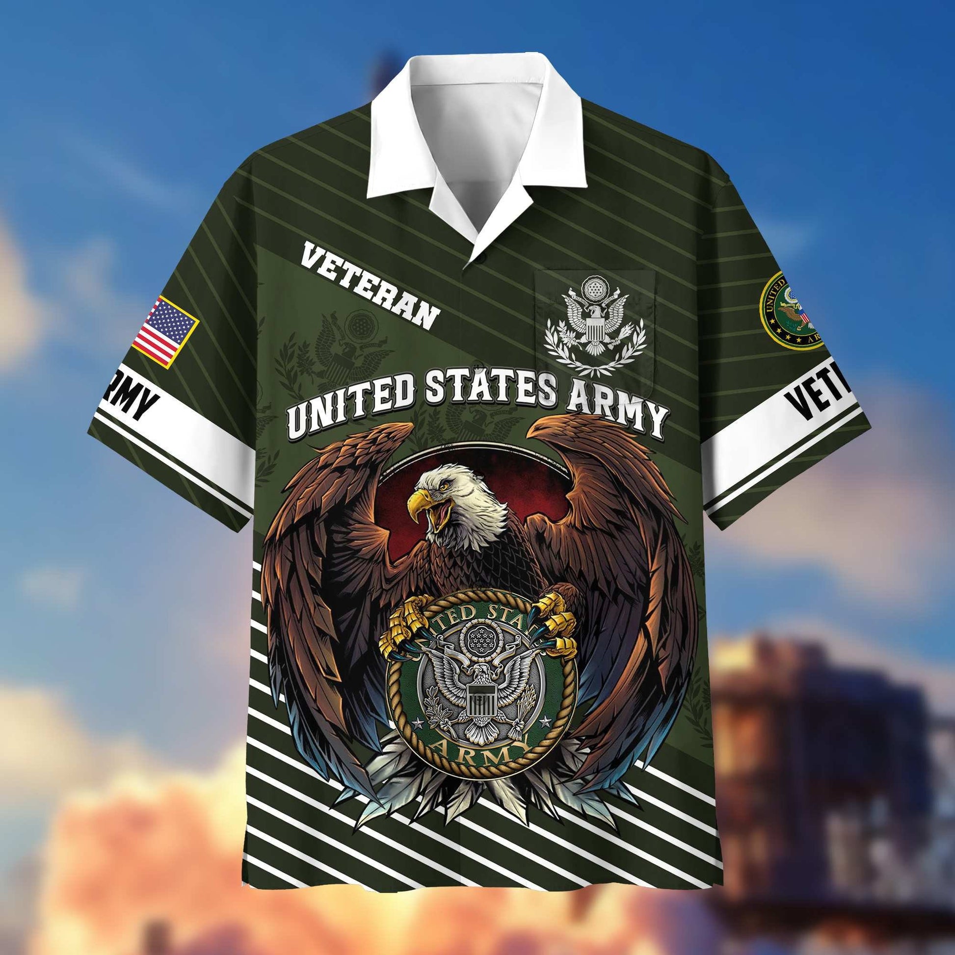 Premium US Veterans Hawaiian Shirt With Pocket, Gifts For Independence Day, Father's Day, Veterans Day, Gifts For Dad, Gifts For Husband Veteran BPVC250702