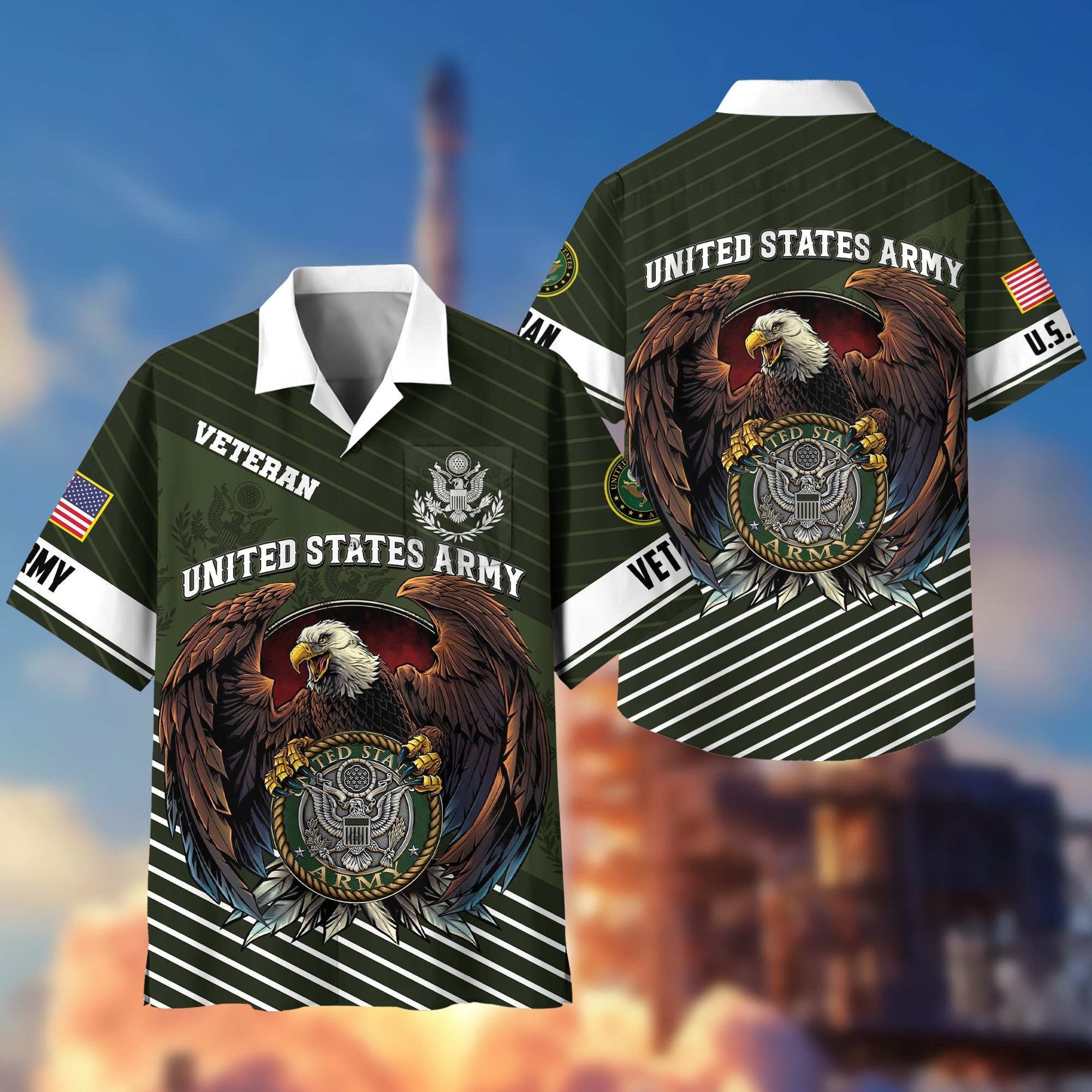 Premium US Veterans Hawaiian Shirt With Pocket, Gifts For Independence Day, Father's Day, Veterans Day, Gifts For Dad, Gifts For Husband Veteran BPVC250702