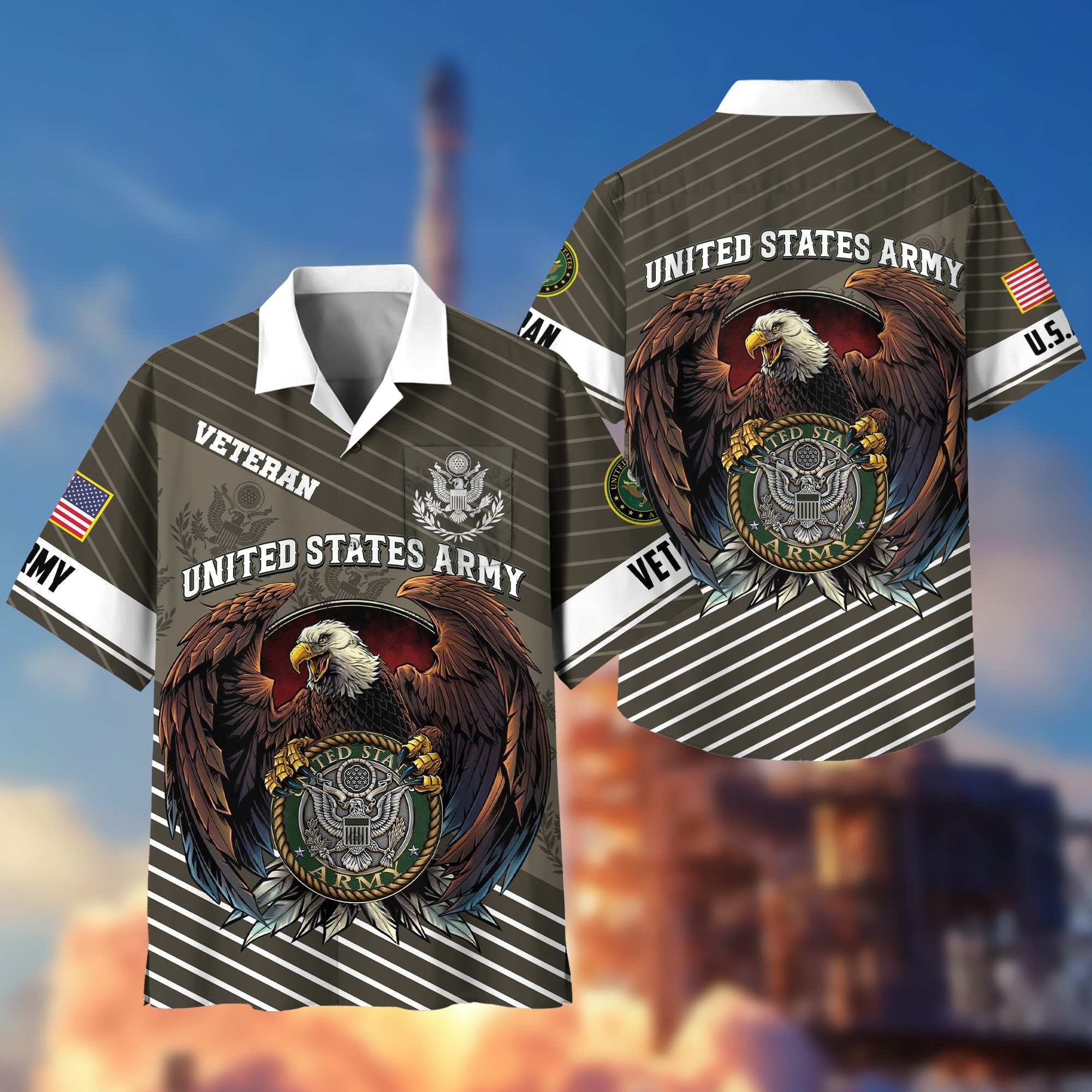 Premium US Veterans Hawaiian Shirt With Pocket, Gifts For Independence Day, Father's Day, Veterans Day, Gifts For Dad, Gifts For Husband Veteran BPVC250702