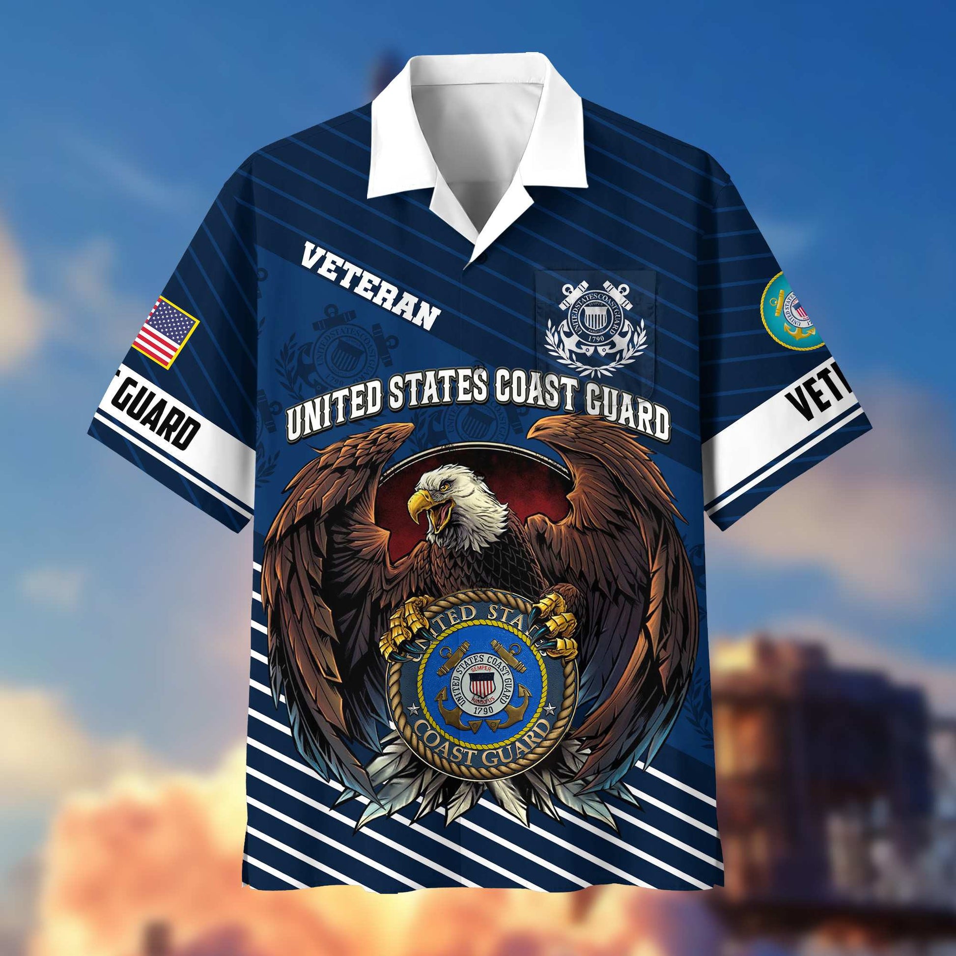 Premium US Veterans Hawaiian Shirt With Pocket, Gifts For Independence Day, Father's Day, Veterans Day, Gifts For Dad, Gifts For Husband Veteran BPVC250702