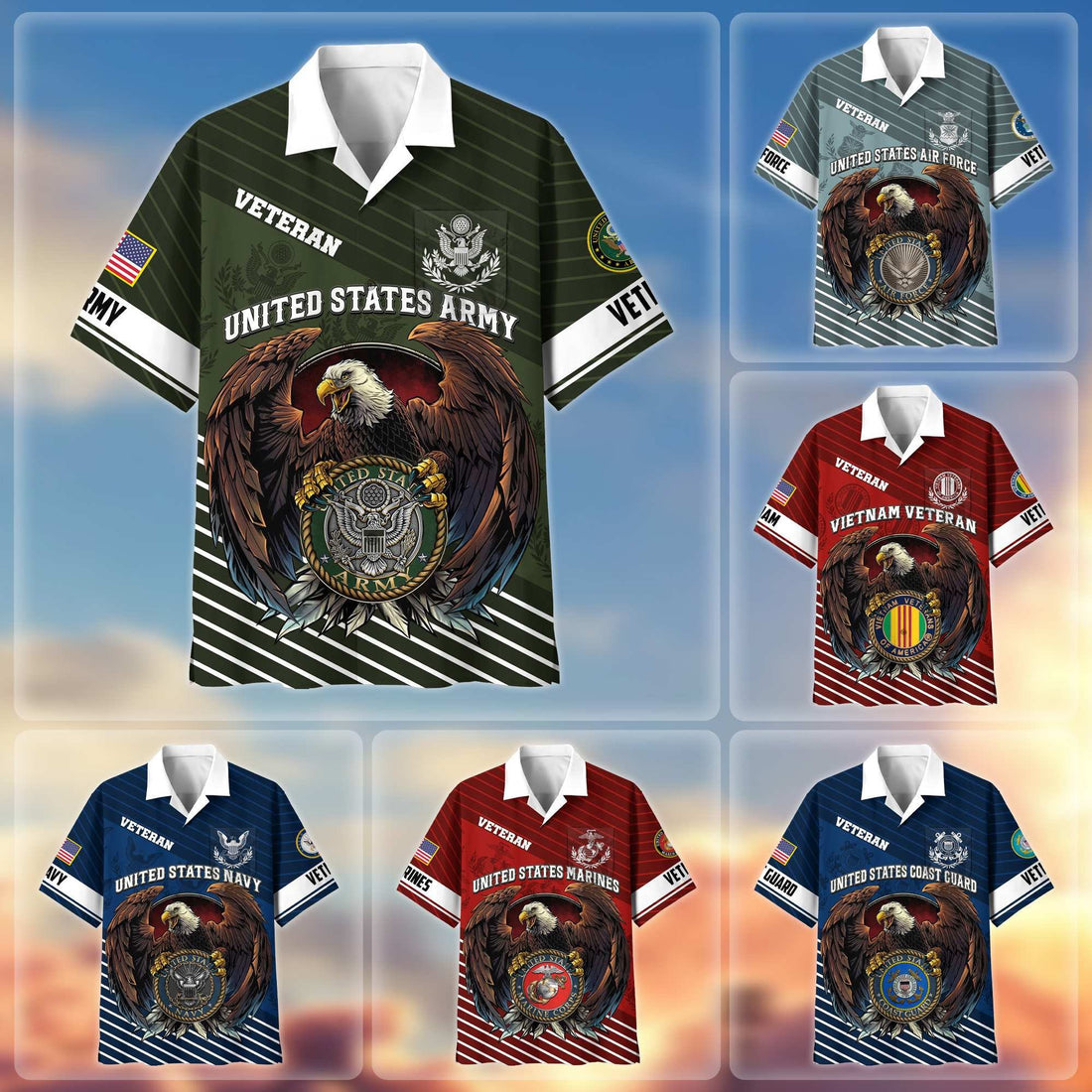 Premium US Veterans Hawaiian Shirt With Pocket, Gifts For Independence Day, Father's Day, Veterans Day, Gifts For Dad, Gifts For Husband Veteran BPVC250702