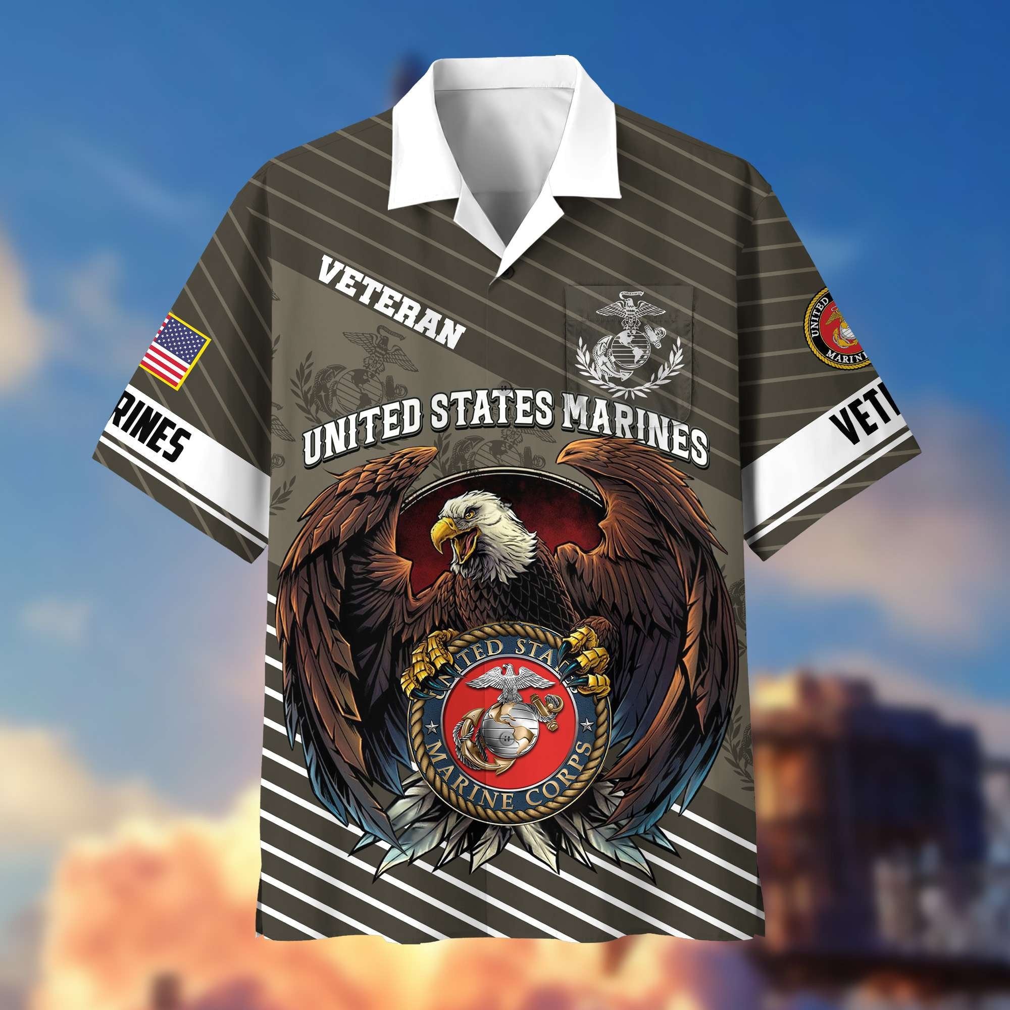 Premium US Veterans Hawaiian Shirt With Pocket, Gifts For Independence Day, Father's Day, Veterans Day, Gifts For Dad, Gifts For Husband Veteran BPVC250702