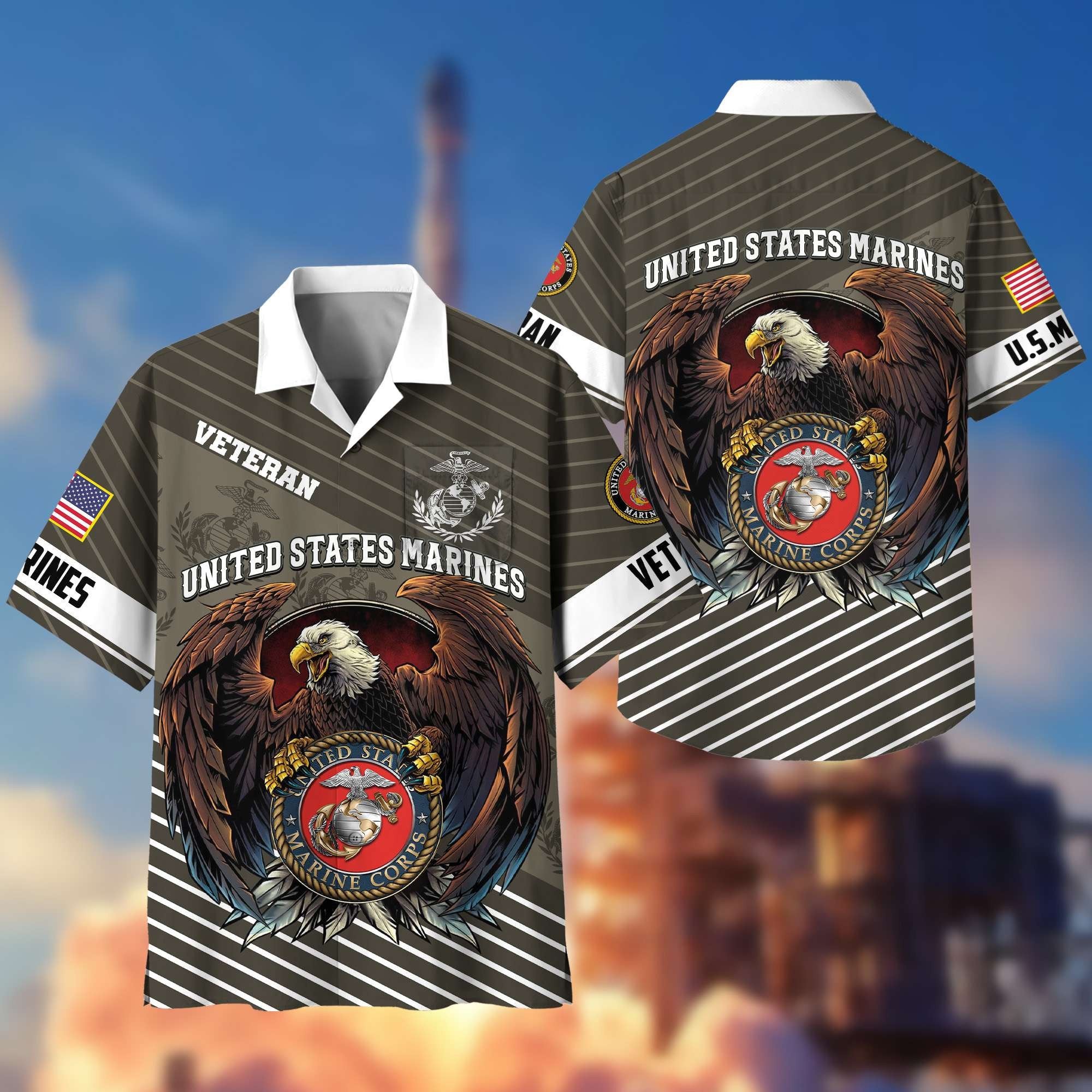 Premium US Veterans Hawaiian Shirt With Pocket, Gifts For Independence Day, Father's Day, Veterans Day, Gifts For Dad, Gifts For Husband Veteran BPVC250702