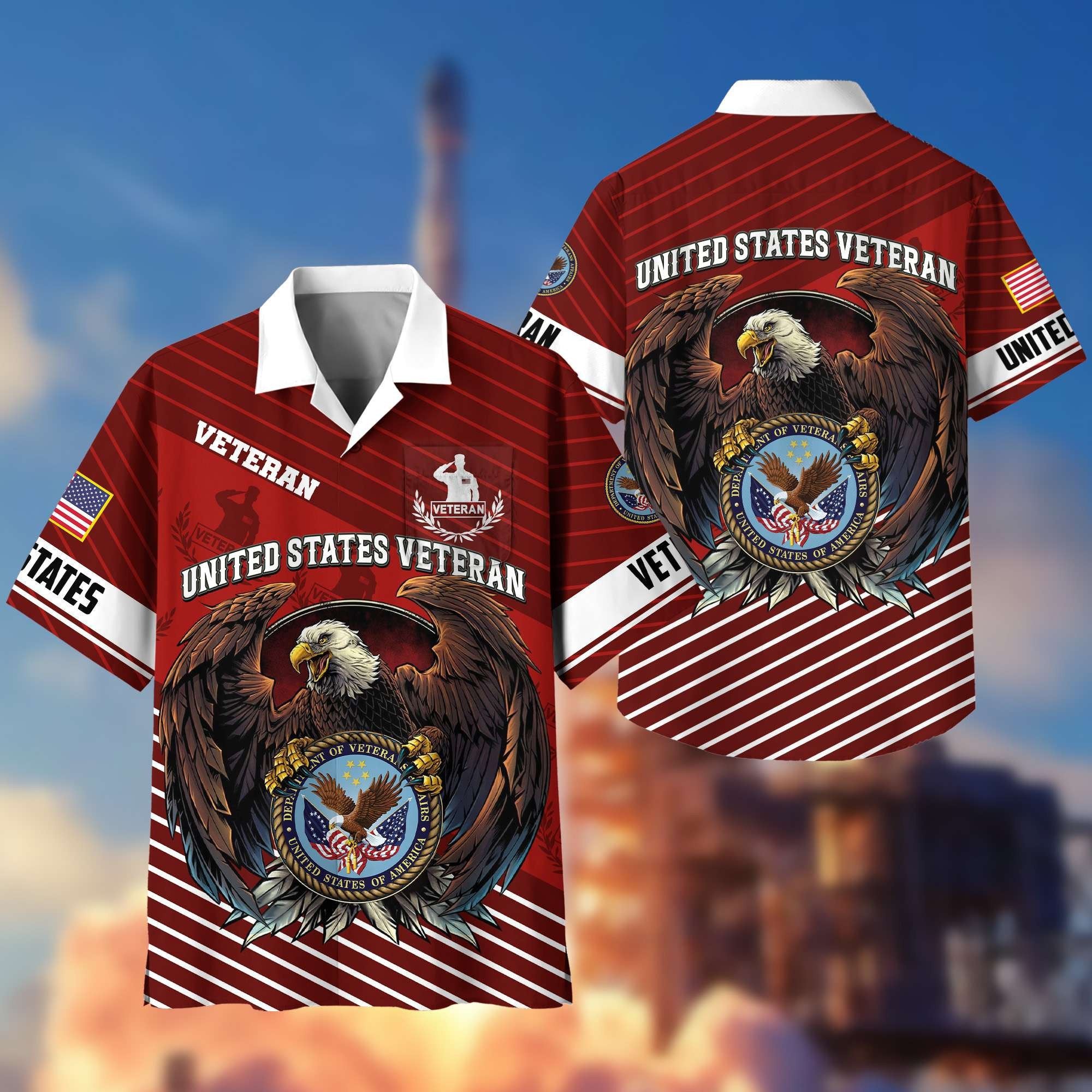 Premium US Veterans Hawaiian Shirt With Pocket, Gifts For Independence Day, Father's Day, Veterans Day, Gifts For Dad, Gifts For Husband Veteran BPVC250702