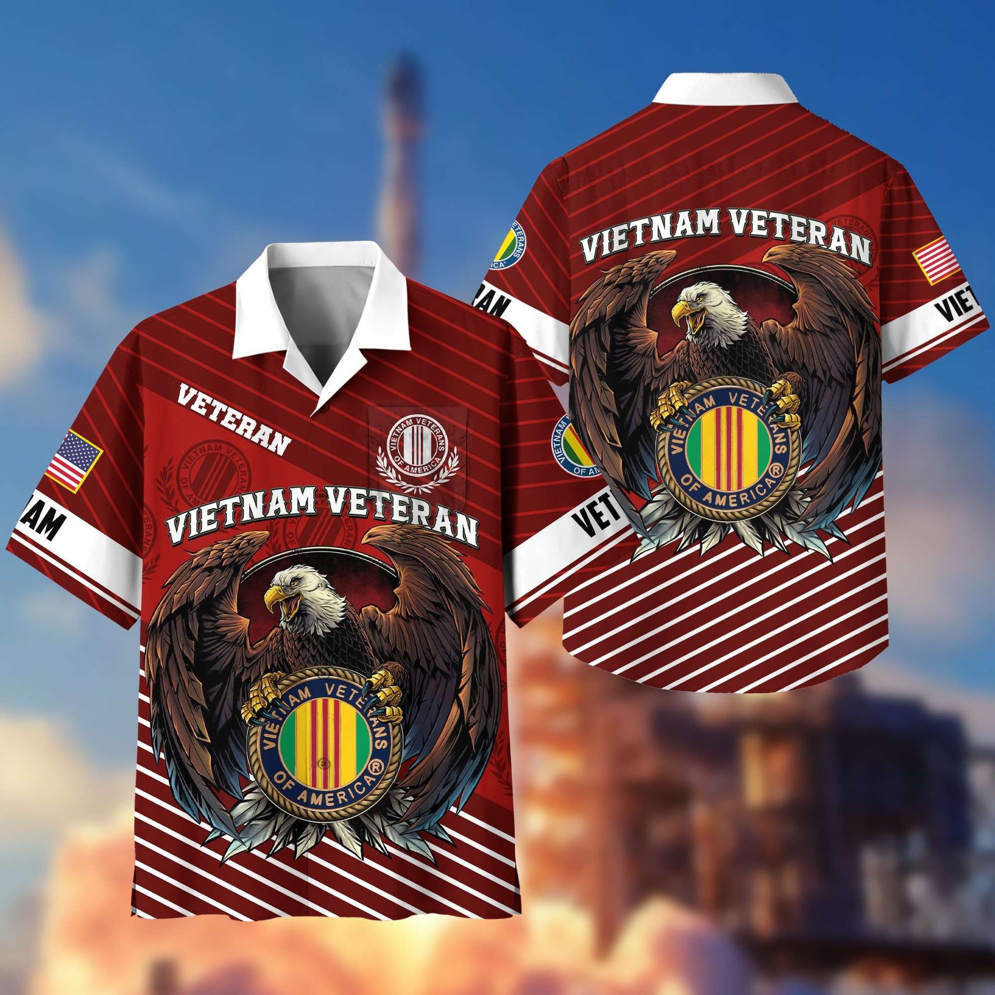 Premium US Veterans Hawaiian Shirt With Pocket, Gifts For Independence Day, Father's Day, Veterans Day, Gifts For Dad, Gifts For Husband Veteran BPVC250702