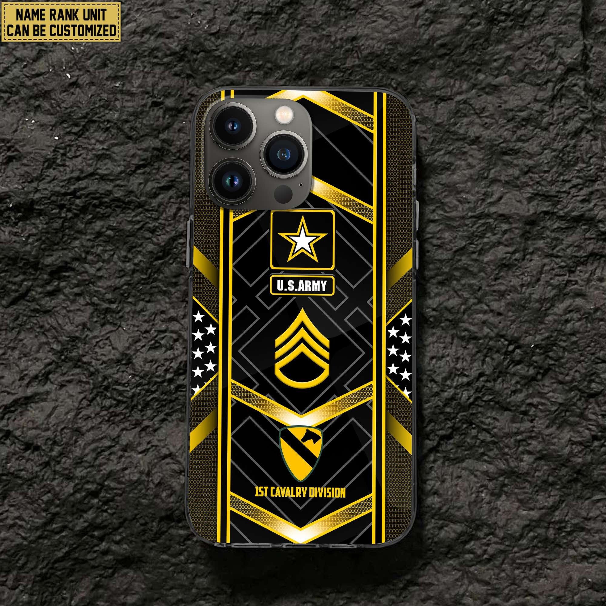 Premium Custom Name, Rank, Unit US Army Veteran Phone Case, Gifts For Dad, For Husband, Gifts For US Army Veteran VPVC500001