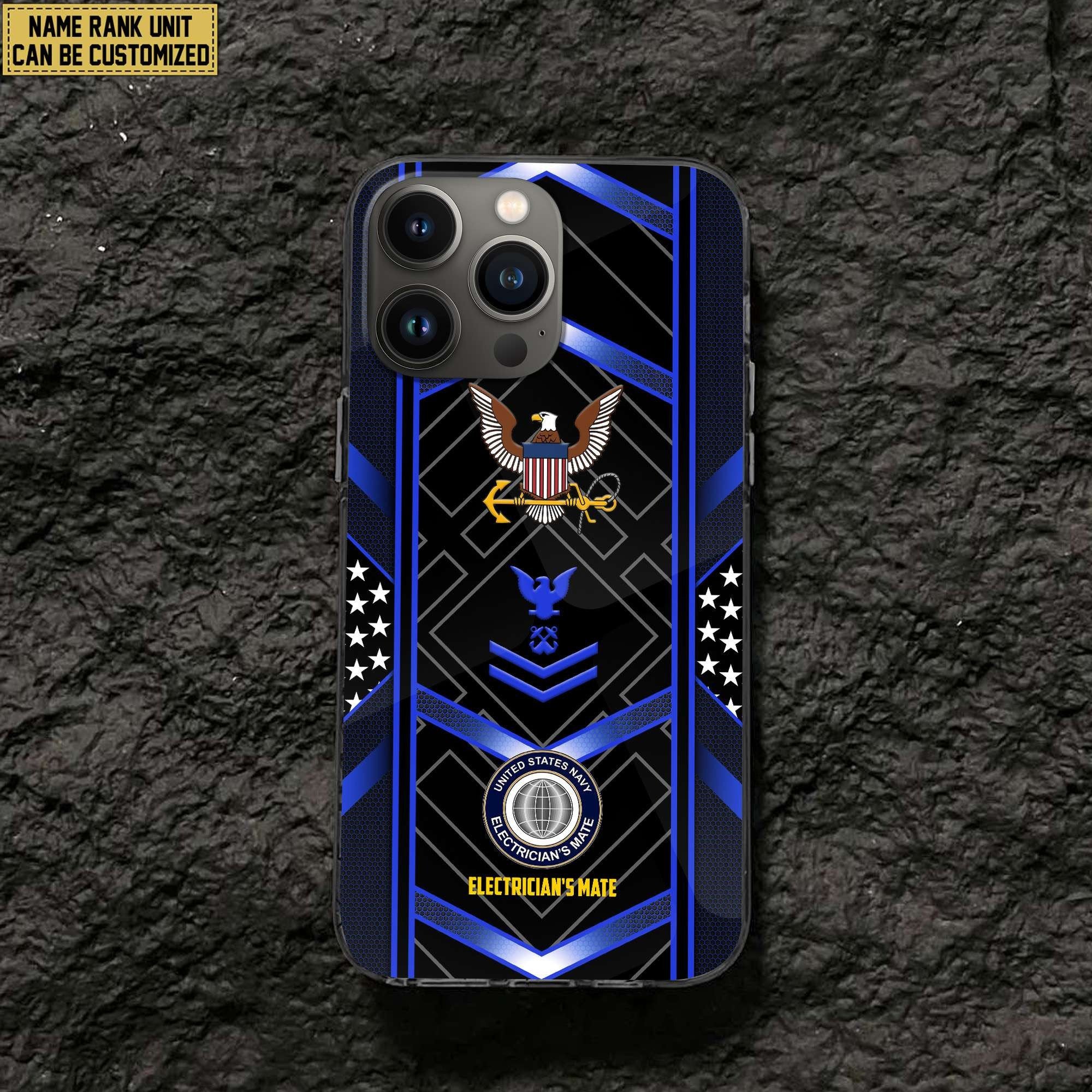 Premium Custom Name, Rank, Unit US Navy Veteran Phone Case, Gifts For Dad, For Husband, Gifts For US Navy Veteran VPVC500002