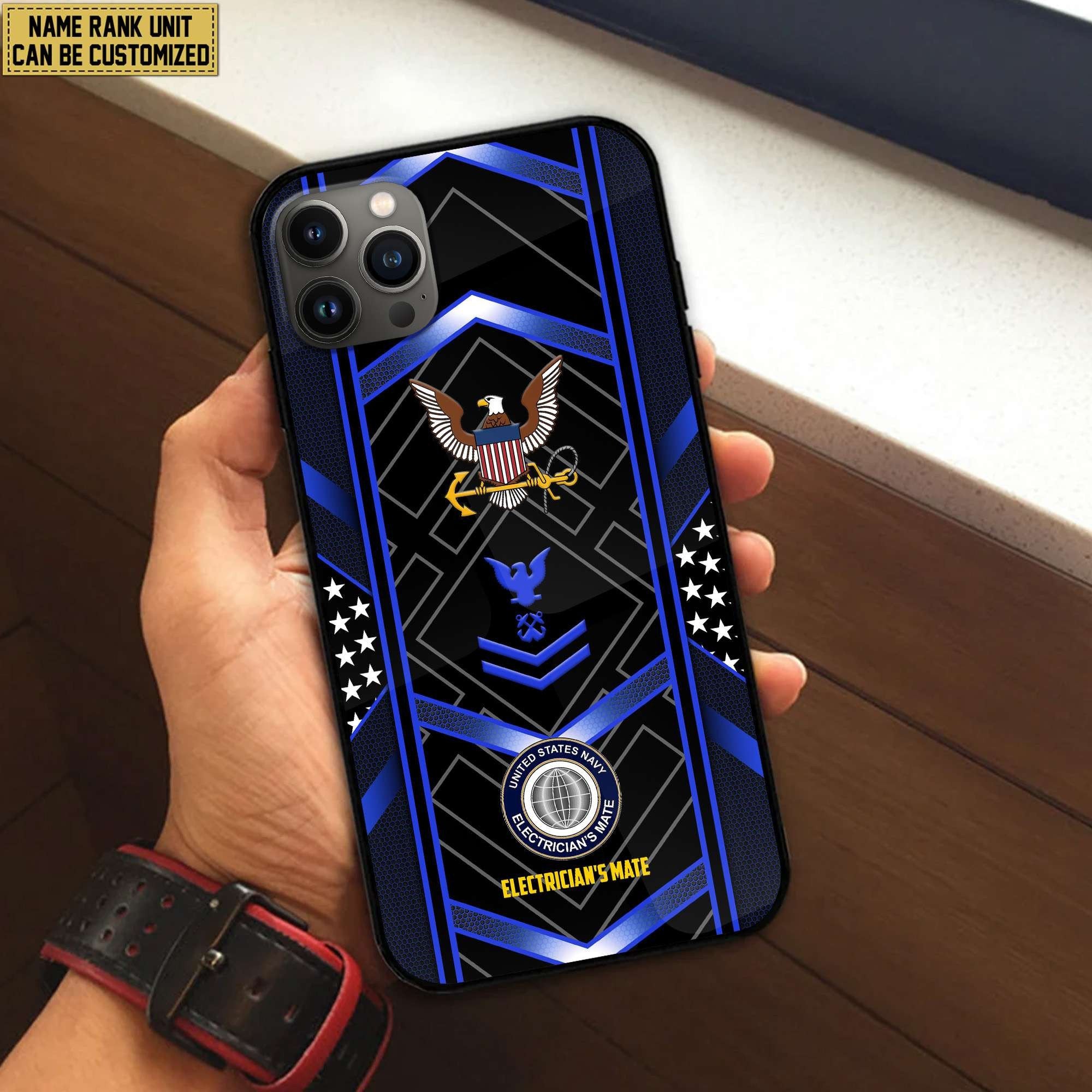 Premium Custom Name, Rank, Unit US Navy Veteran Phone Case, Gifts For Dad, For Husband, Gifts For US Navy Veteran VPVC500002