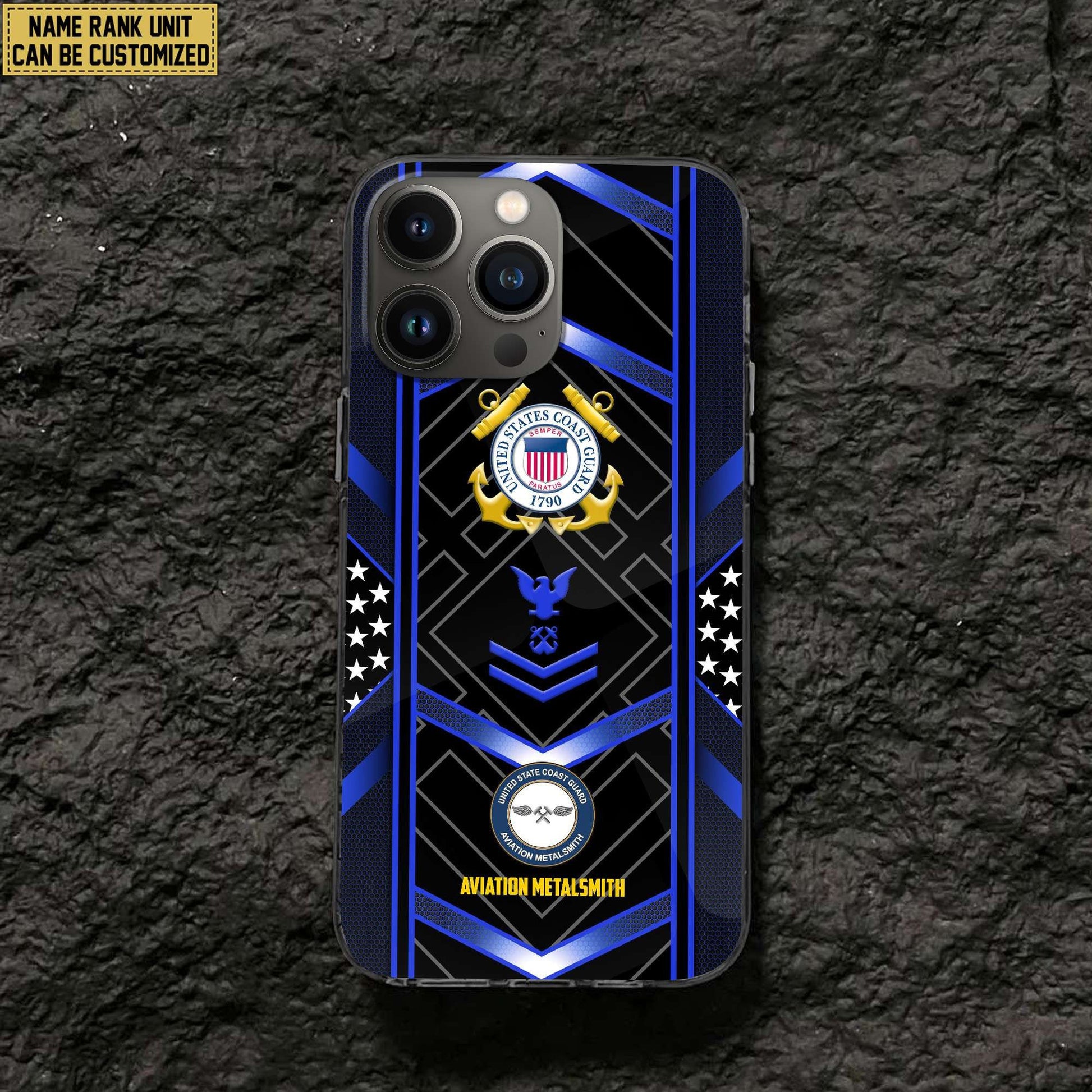 Premium Custom Name, Rank, Unit USCG Veteran Phone Case, Gifts For Dad, For Husband, Gifts For Coast Guard Veteran VPVC500005
