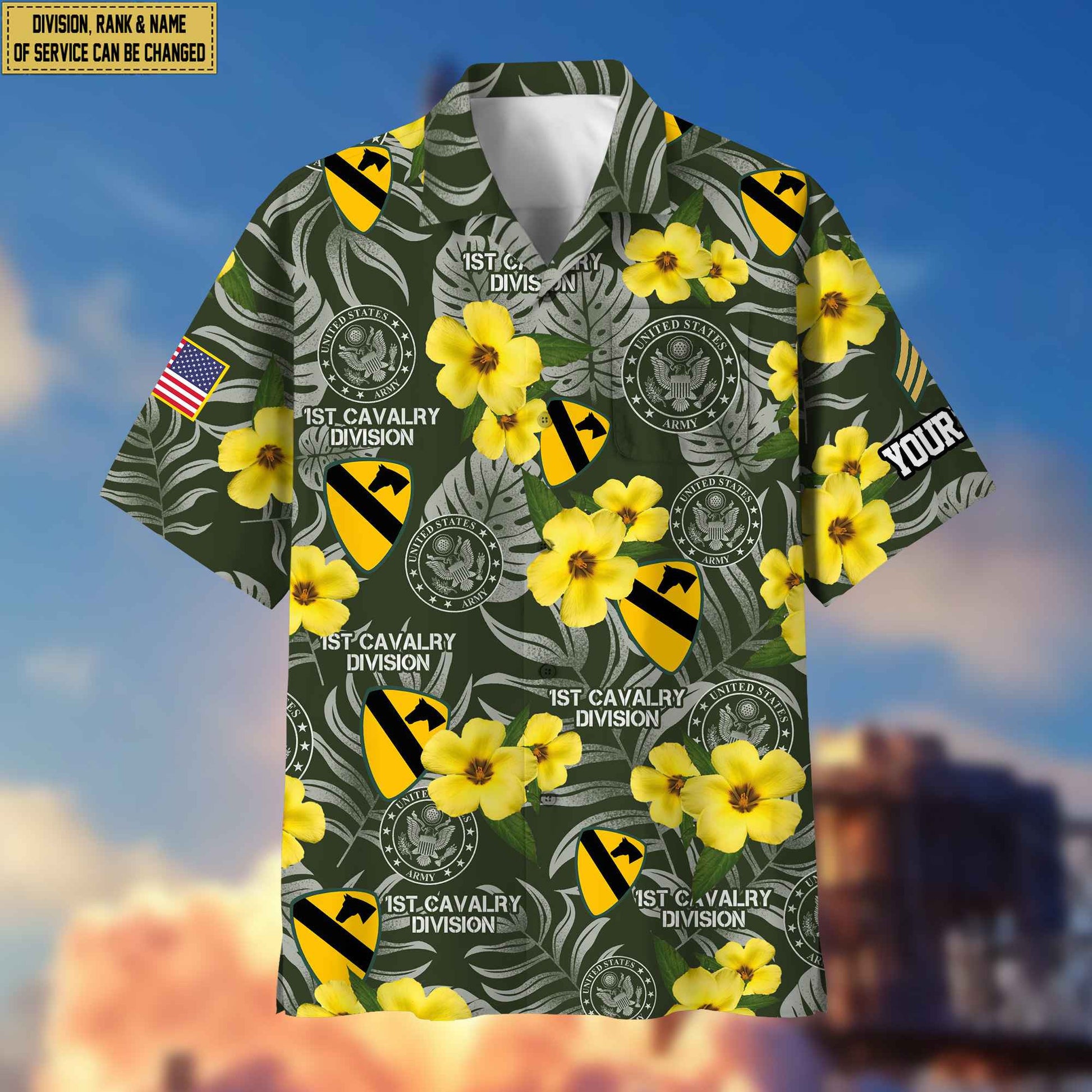 US Army Hawaiian Shirt With Pocket, Custom Rank, Name, Gifts For US Veteran, Gifts For Veterans Day, Father's Day VPVC400801