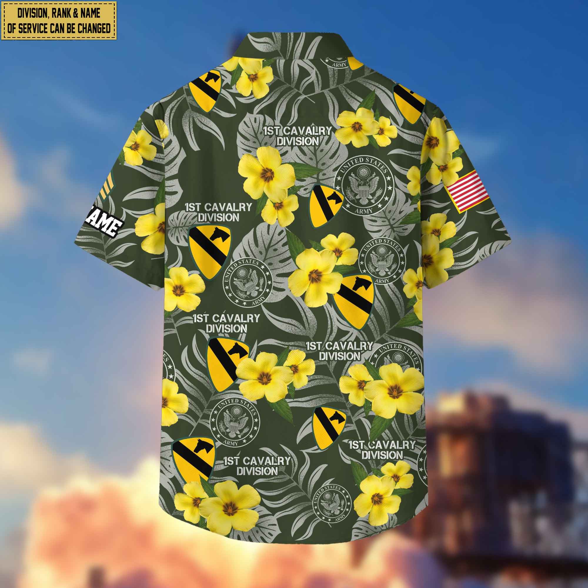 US Army Hawaiian Shirt With Pocket, Custom Rank, Name, Gifts For US Veteran, Gifts For Veterans Day, Father's Day VPVC400801