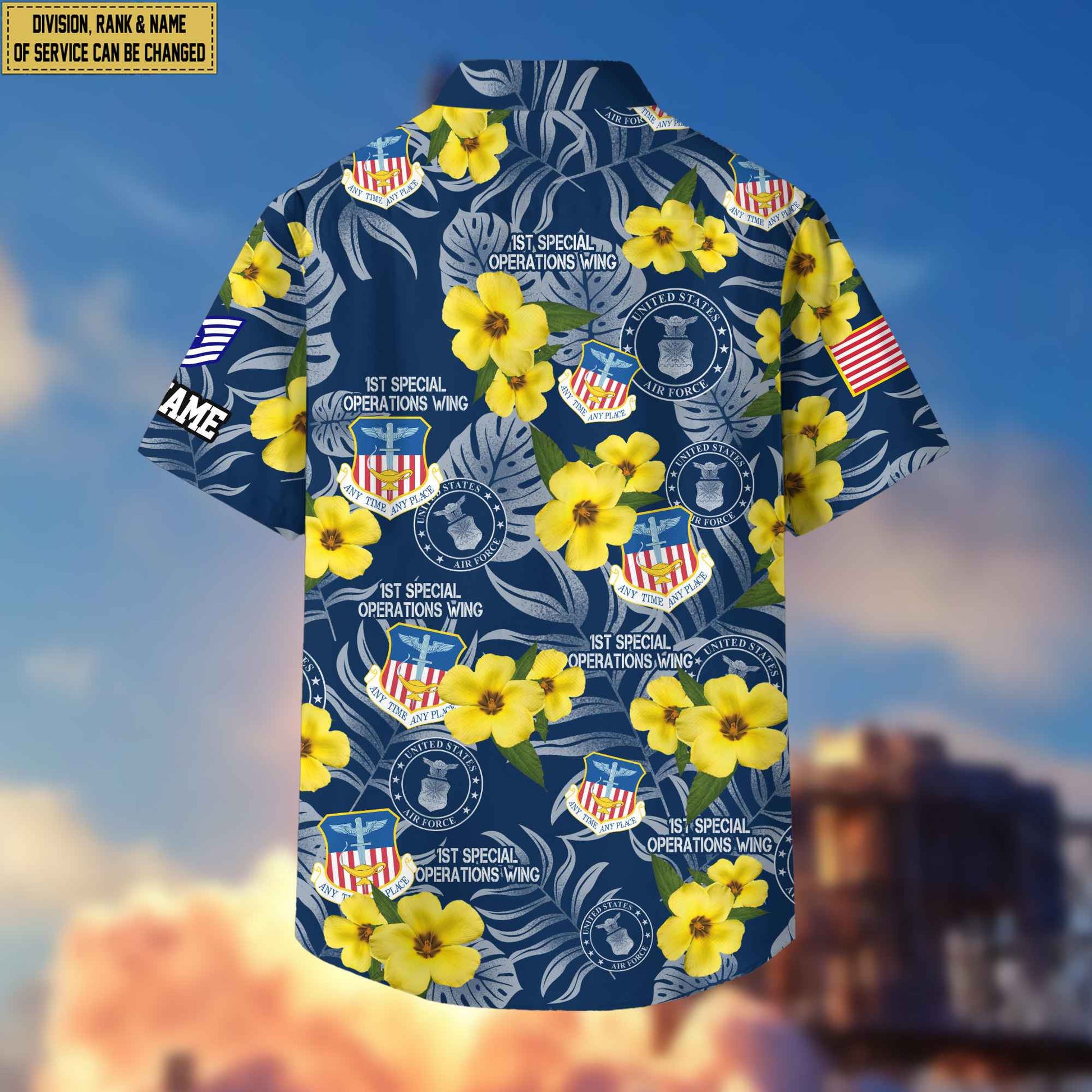 USAF Hawaiian Shirt With Pocket, Custom Rank, Name, Gifts For Air Force Veteran, Gifts For Veterans Day, Father's Day VPVC400804