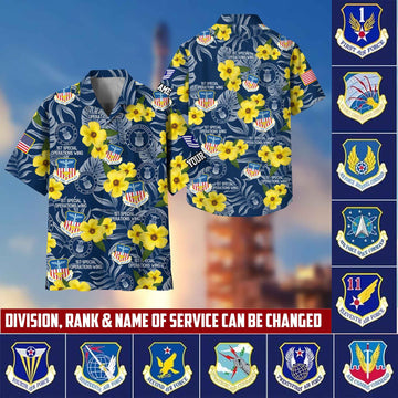 USAF Hawaiian Shirt With Pocket, Custom Rank, Name, Gifts For Air Force Veteran, Gifts For Veterans Day, Father's Day VPVC400804