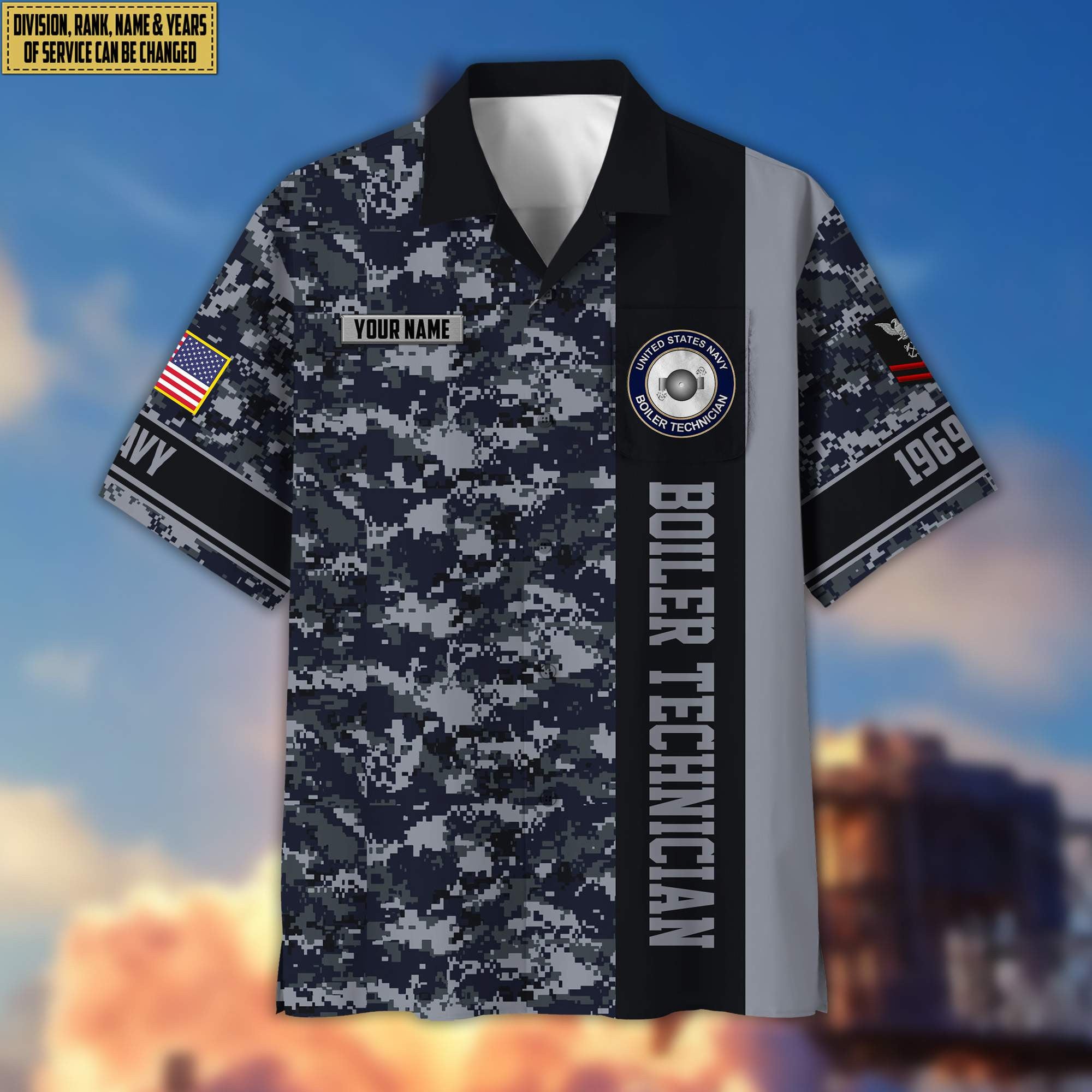 Premium Custom Rank, Name, Unit, US Navy Hawaiian Shirt With Pocket, Gifts for Navy Veteran, Gifts For Dad, For Husband Veteran VPVC401702