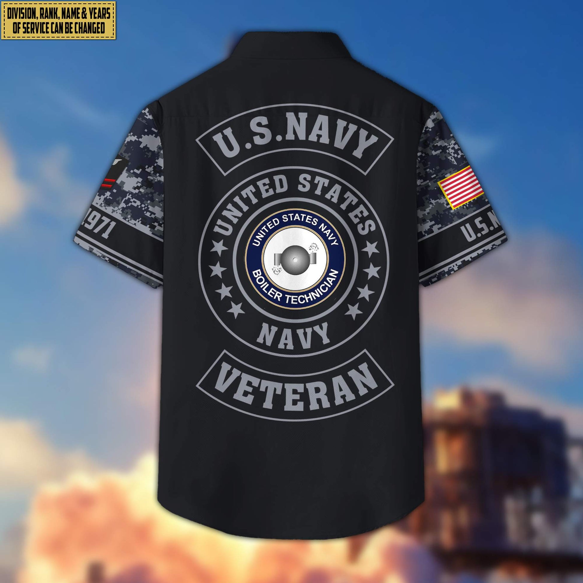 Premium Custom Rank, Name, Unit, US Navy Hawaiian Shirt With Pocket, Gifts for Navy Veteran, Gifts For Dad, For Husband Veteran VPVC401702