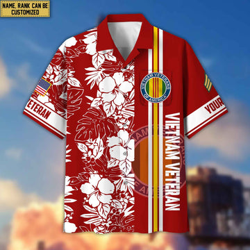 Premium Custom Name, Rank Vietnam Veteran Hawaiian Shirt With Pocket, Gifts For Veterans Day, Father's Day, Gifts for Vietnam Veteran VPVC401406