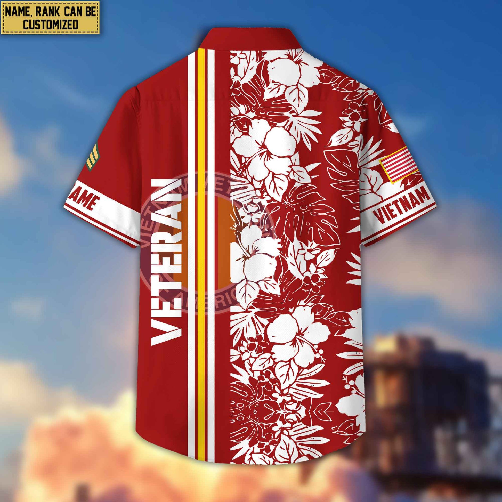 Premium Custom Name, Rank Vietnam Veteran Hawaiian Shirt With Pocket, Gifts For Veterans Day, Father's Day, Gifts for Vietnam Veteran VPVC401406