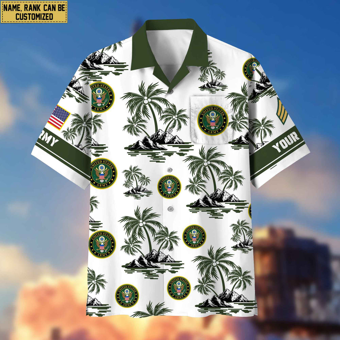Premium Custom US Army Veteran Hawaiian Shirt With Pocket, Gifts For Veterans Day, Father's Day, Gifts for Army Veteran VPVC401901