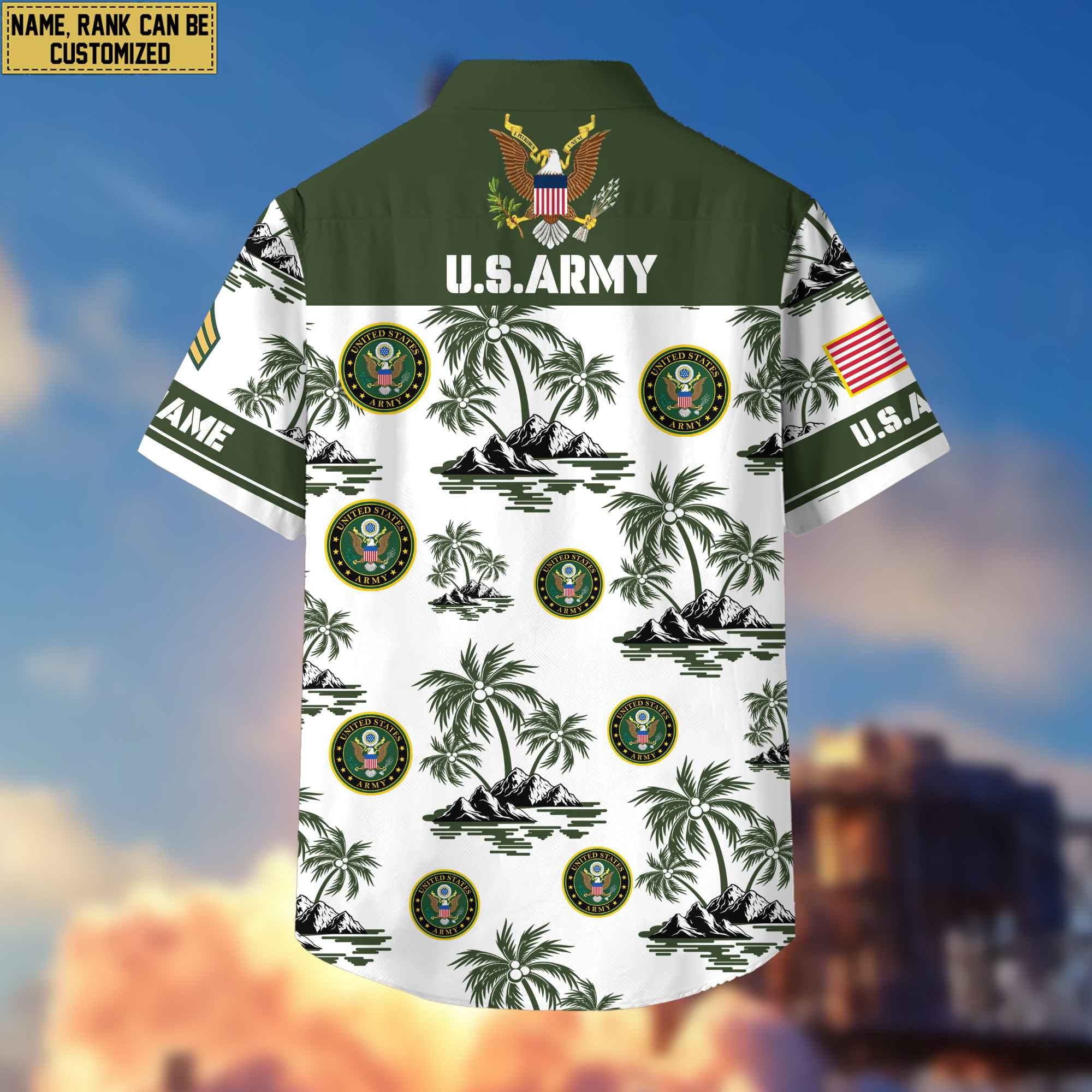 Premium Custom US Army Veteran Hawaiian Shirt With Pocket, Gifts For Veterans Day, Father's Day, Gifts for Army Veteran VPVC401901