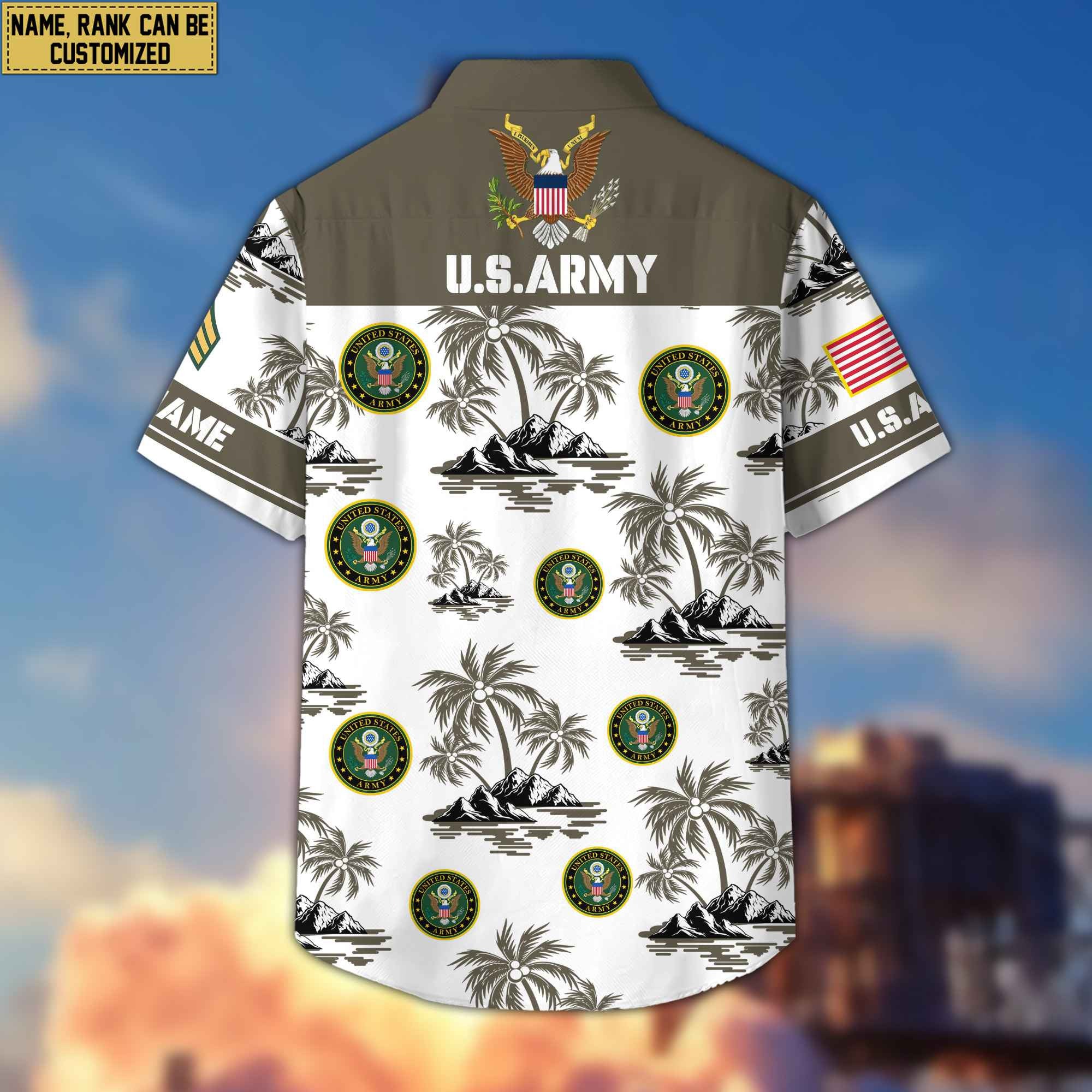 Premium Custom US Army Veteran Hawaiian Shirt With Pocket, Gifts For Veterans Day, Father's Day, Gifts for Army Veteran VPVC401901