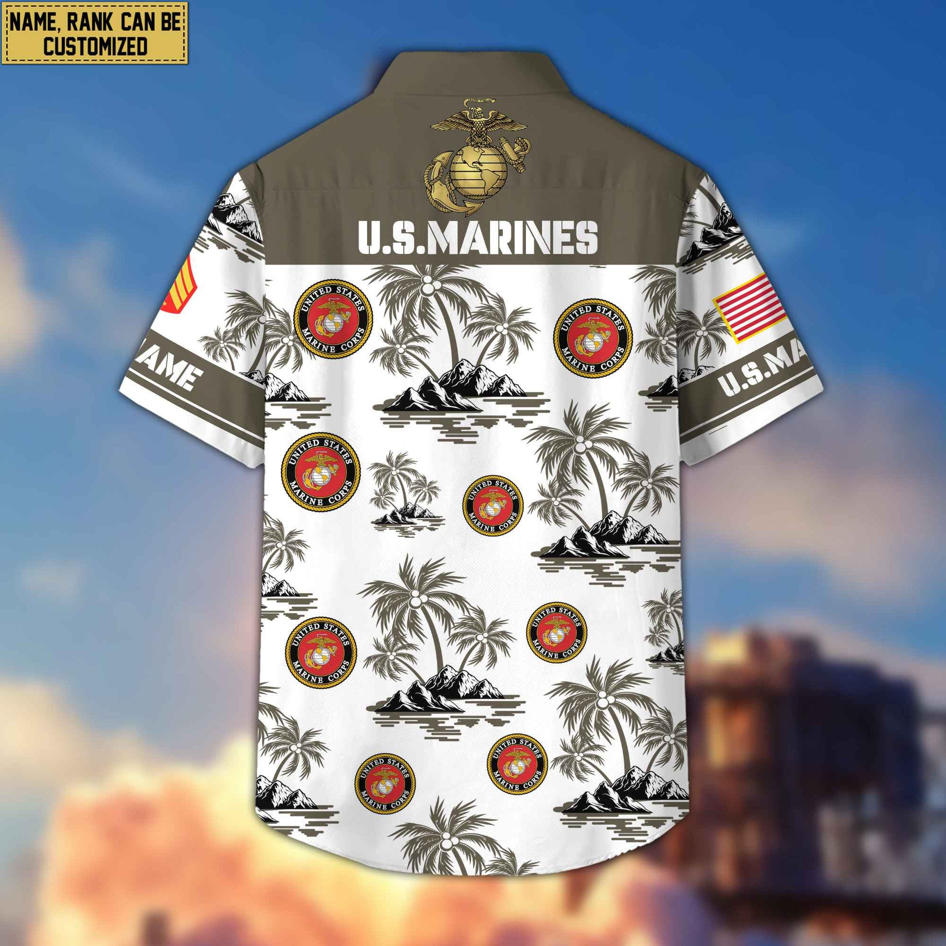 Premium Custom USMC Veteran Hawaiian Shirt With Pocket, Gifts For Veterans Day, Father's Day, Gifts for Marine Veteran VPVC401903