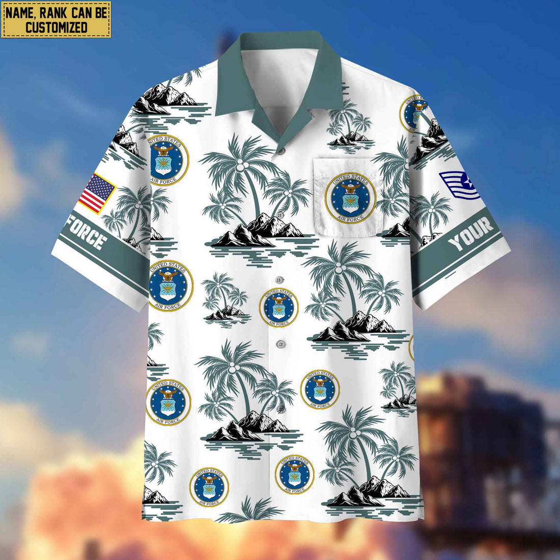 Premium Custom USAF Veteran Hawaiian Shirt With Pocket, Gifts For Veterans Day, Father's Day, Gifts for Air Force Veteran VPVC401904