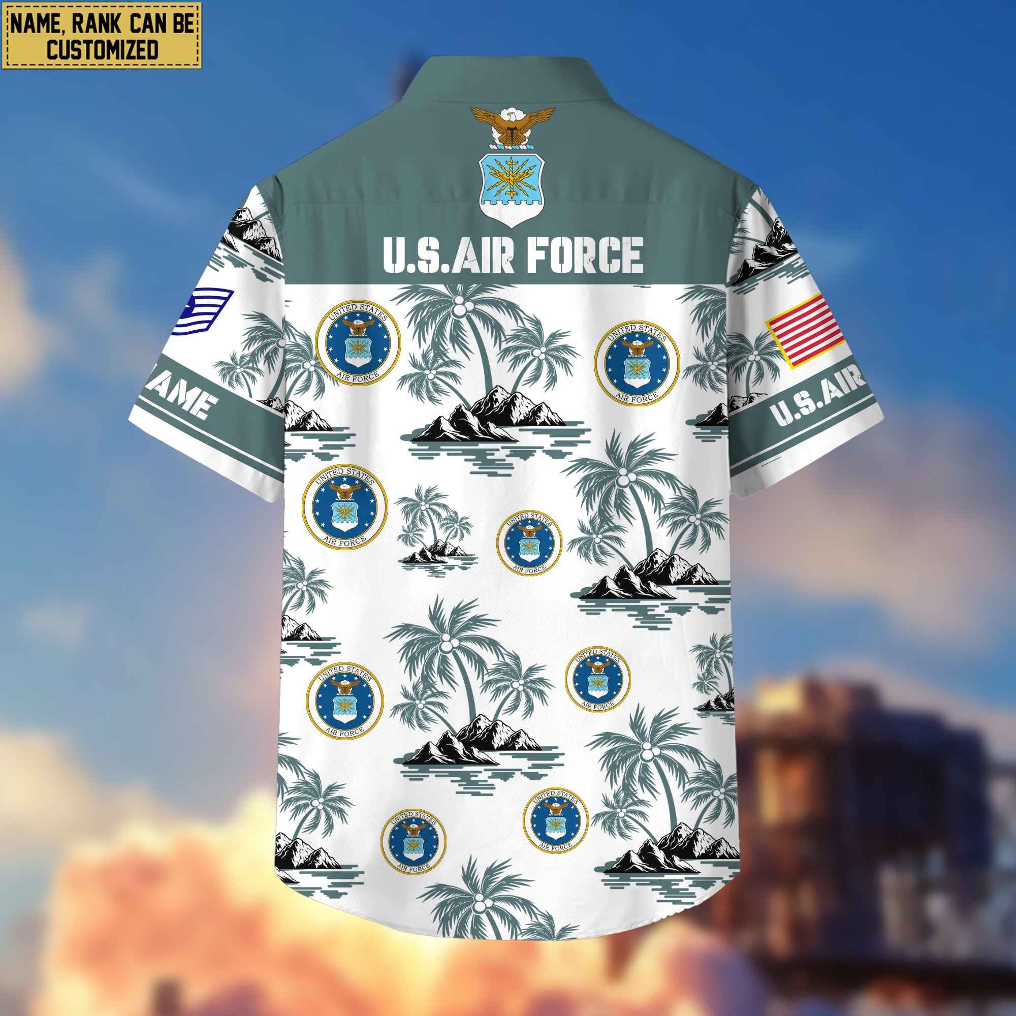Premium Custom USAF Veteran Hawaiian Shirt With Pocket, Gifts For Veterans Day, Father's Day, Gifts for Air Force Veteran VPVC401904
