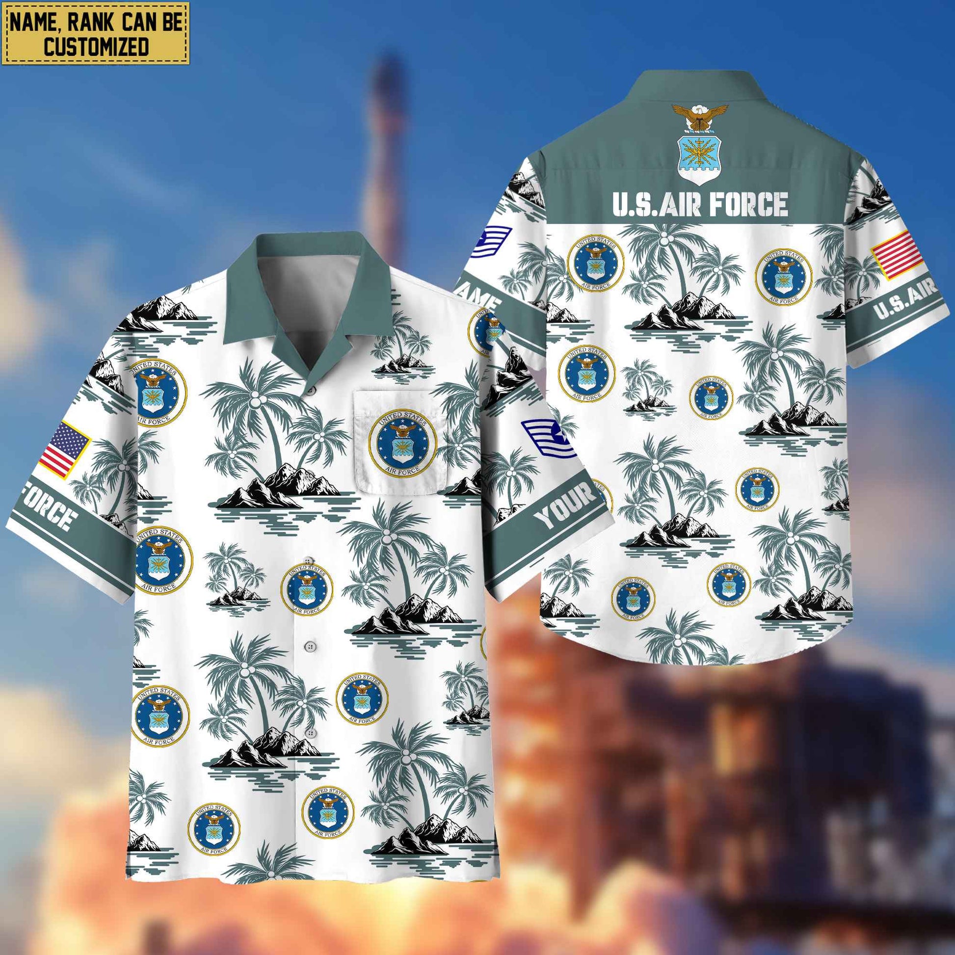 Premium Custom USAF Veteran Hawaiian Shirt With Pocket, Gifts For Veterans Day, Father's Day, Gifts for Air Force Veteran VPVC401904