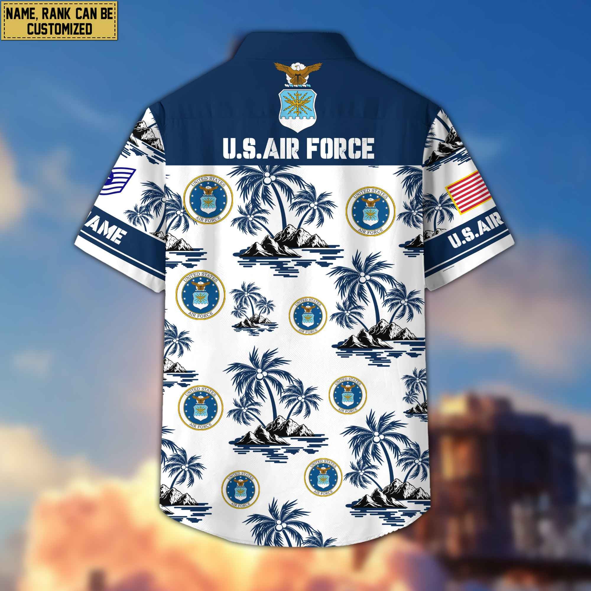 Premium Custom USAF Veteran Hawaiian Shirt With Pocket, Gifts For Veterans Day, Father's Day, Gifts for Air Force Veteran VPVC401904