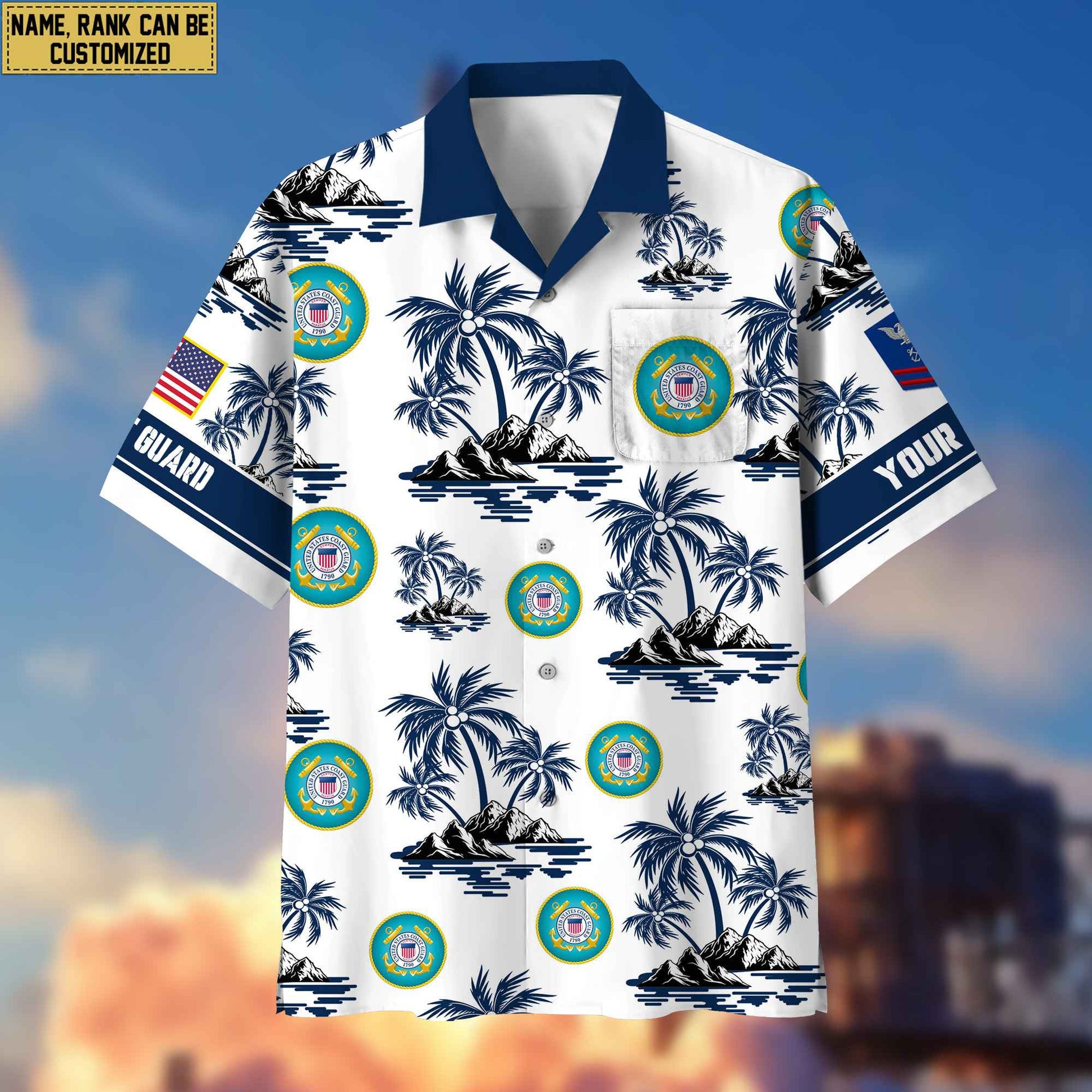 Premium Custom USCG Veteran Hawaiian Shirt With Pocket, Gifts For Veterans Day, Father's Day, Gifts for Coast Guard Veteran VPVC401905