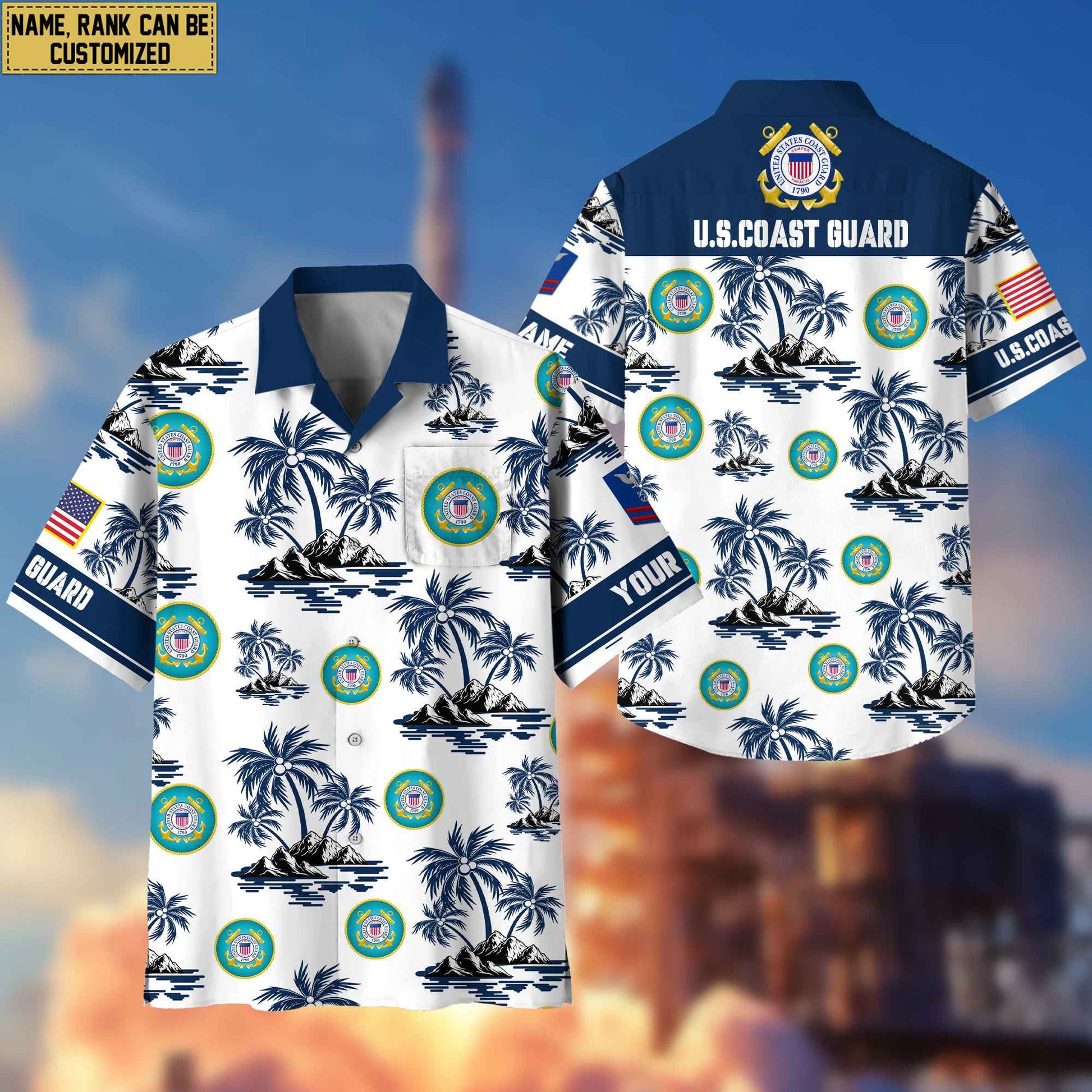 Premium Custom USCG Veteran Hawaiian Shirt With Pocket, Gifts For Veterans Day, Father's Day, Gifts for Coast Guard Veteran VPVC401905