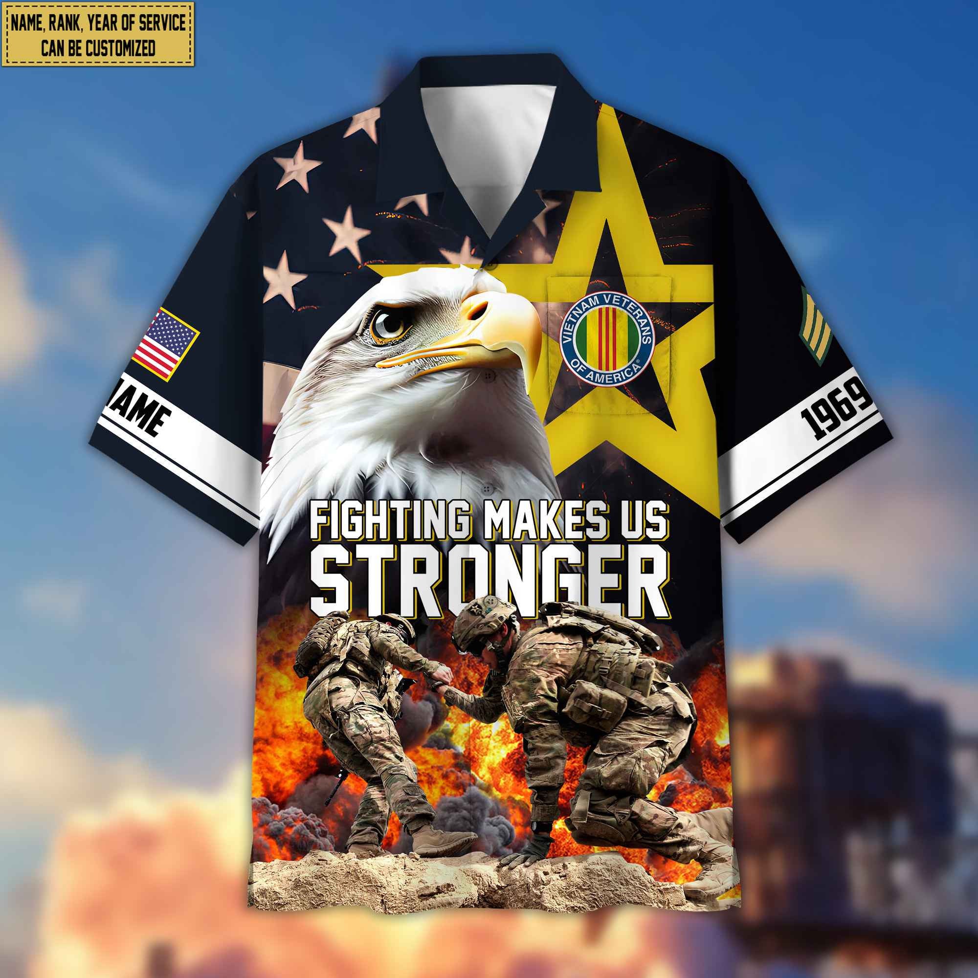 Premium Custom Rank, Name, Unit, Vietnam Veteran Hawaiian Shirt With Pocket, Gifts for Vietnam Veteran, Gifts For Dad, For Husband Veteran VPVC402206