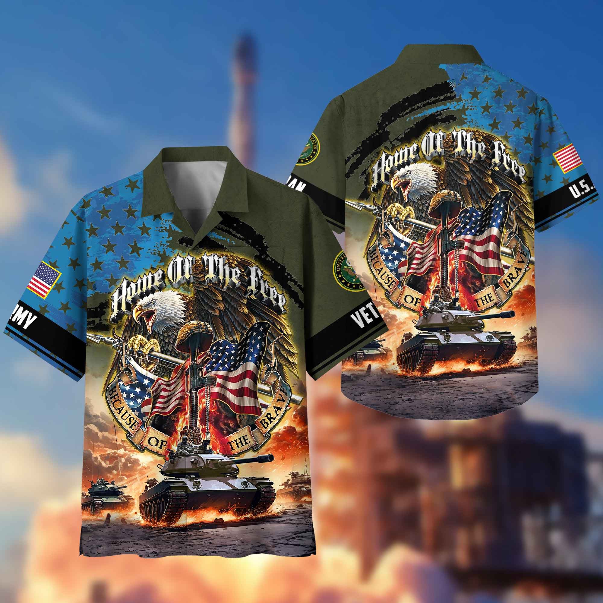 US Army Hawaiian Shirt With Pocket, Gifts For Dad, For Husband, Gifts For Army Veteran VPVC402901