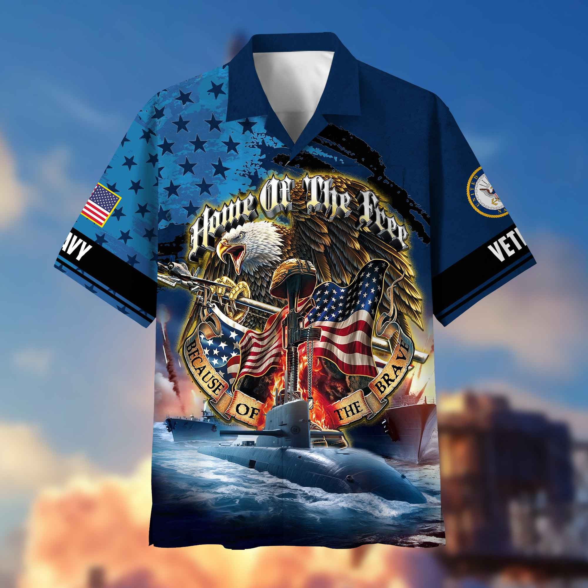 US Navy Hawaiian Shirt With Pocket, Gifts For Dad, For Husband, Gifts For Navy Veteran VPVC402902