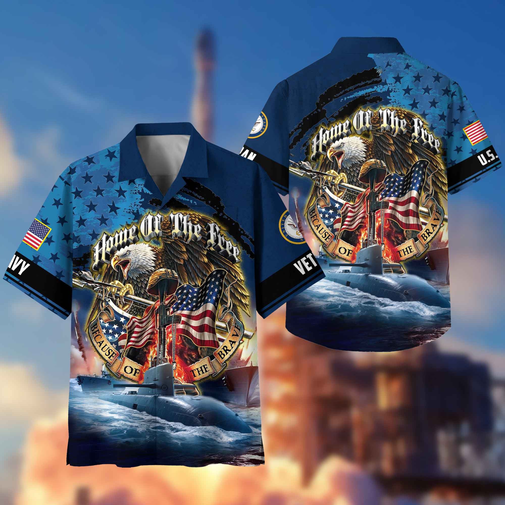 US Navy Hawaiian Shirt With Pocket, Gifts For Dad, For Husband, Gifts For Navy Veteran VPVC402902