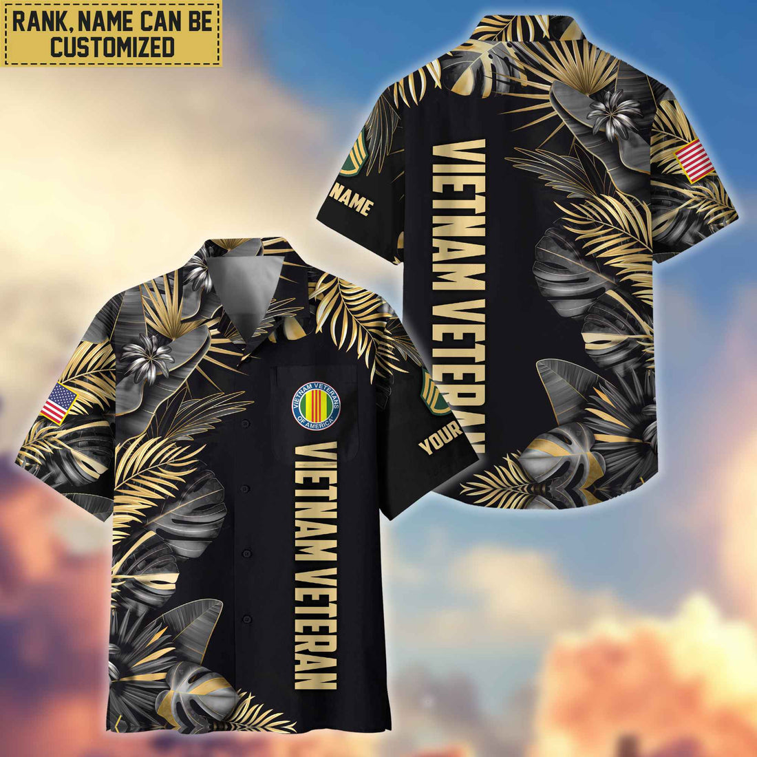 Premium Custom Name, Rank Vietnam Veteran Hawaiian Shirt With Pocket, Gifts For Dad, For Husband, Gifts For Vietnam Veteran VPVC402106