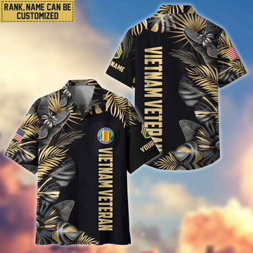 Premium Custom Name, Rank Vietnam Veteran Hawaiian Shirt With Pocket, Gifts For Dad, For Husband, Gifts For Vietnam Veteran VPVC402106