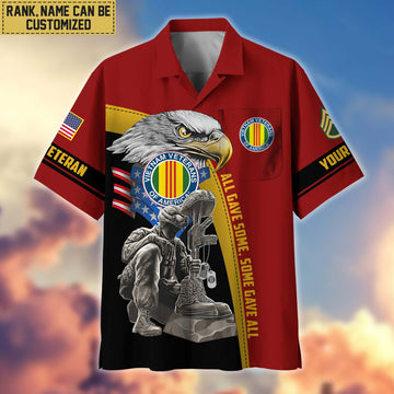 Premium Custom Name, Rank Vietnam Veteran Hawaiian Shirt With Pocket, Gifts For Veterans Day, Father's Day, Gifts For US Vietnam Veteran VPVC402606