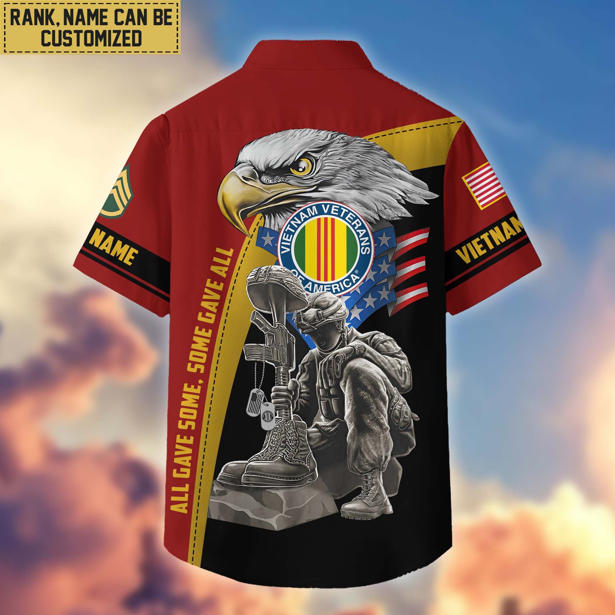 Premium Custom Name, Rank Vietnam Veteran Hawaiian Shirt With Pocket, Gifts For Veterans Day, Father's Day, Gifts For US Vietnam Veteran VPVC402606