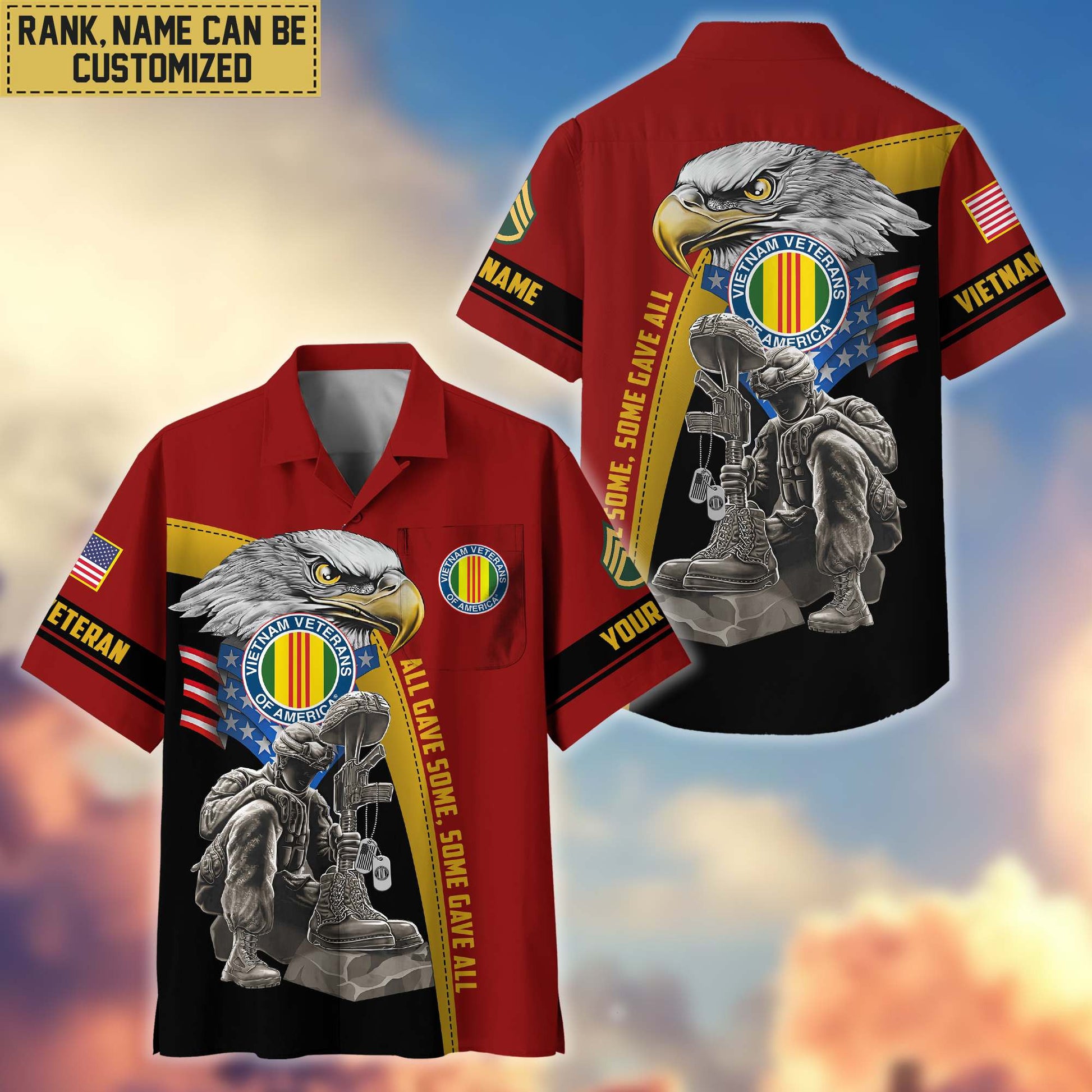 Premium Custom Name, Rank Vietnam Veteran Hawaiian Shirt With Pocket, Gifts For Veterans Day, Father's Day, Gifts For US Vietnam Veteran VPVC402606