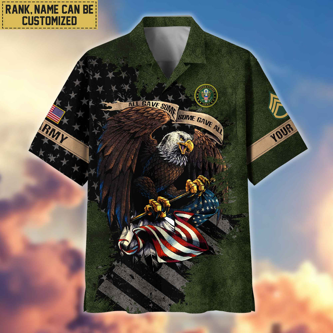 Premium Custom Name, Rank US Army Veteran Hawaiian Shirt With Pocket, Gifts For Veterans Day, Father's Day, Gifts For US Army Veteran VPVC402701